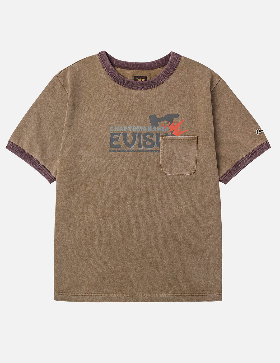 EVISU Workwear Print Relax Fit Ringer T-shirt - 3