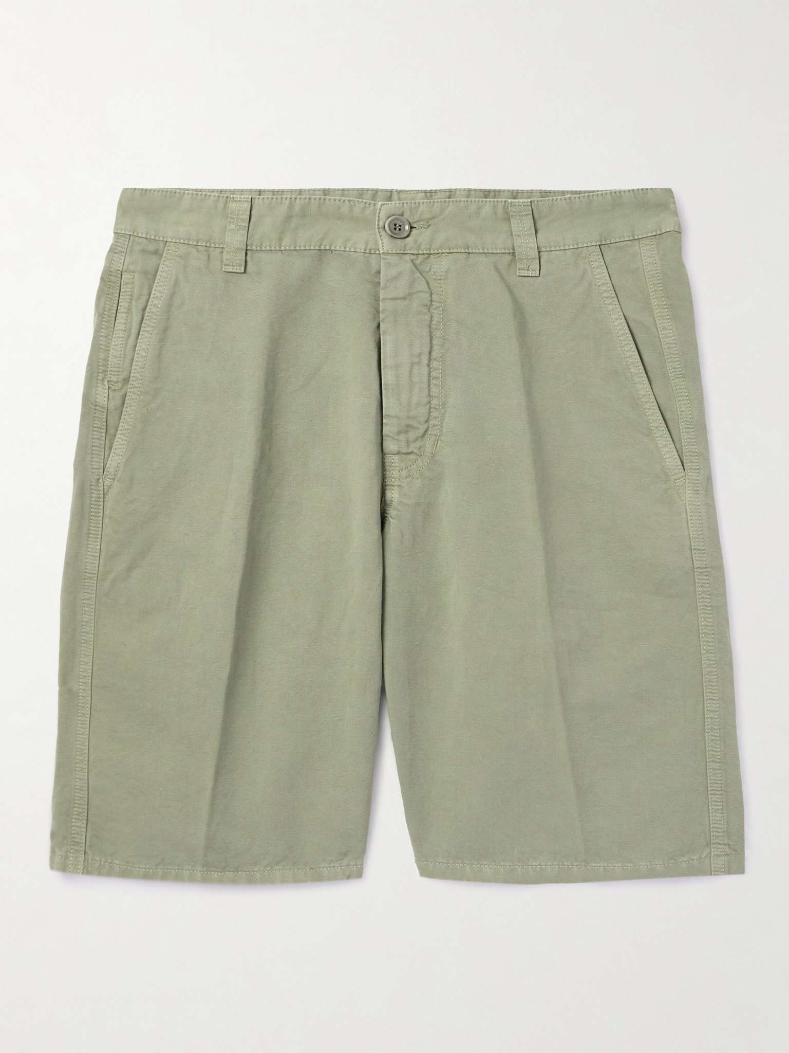 Straight-Leg Cotton and Linen-Blend Bermuda Shorts - 1