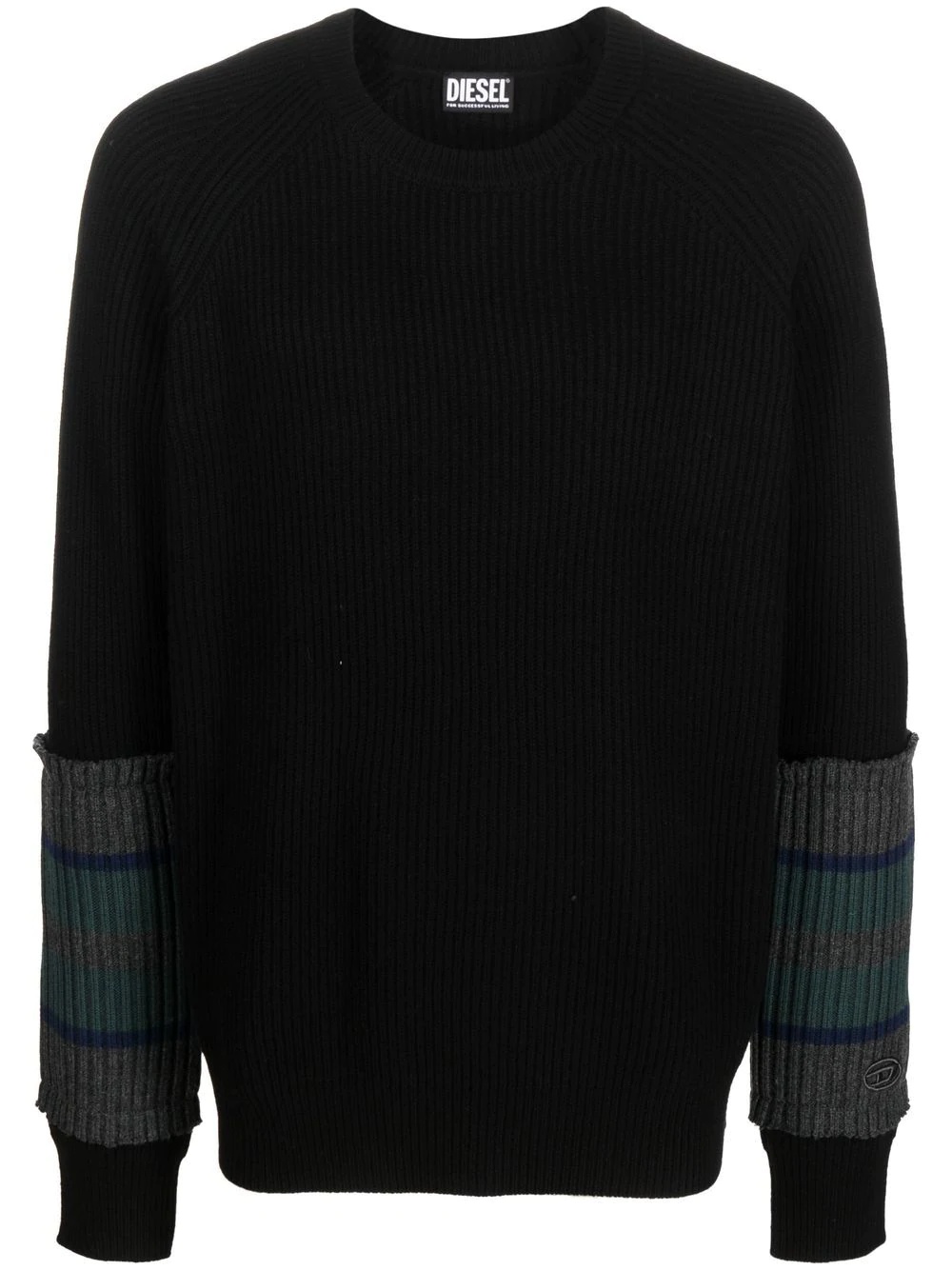 K-Liff striped-overlay jumper - 1