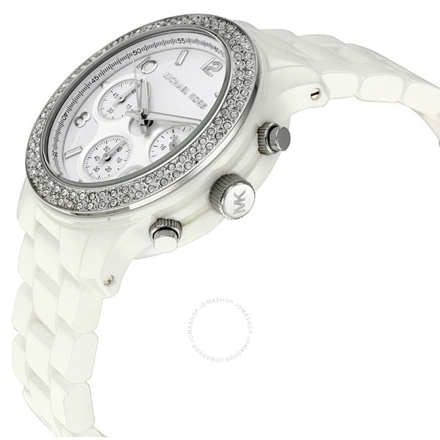 Michael Kors - Michael Kors Runway White Dial White Ceramic Ladies Watch MK5188 - 2