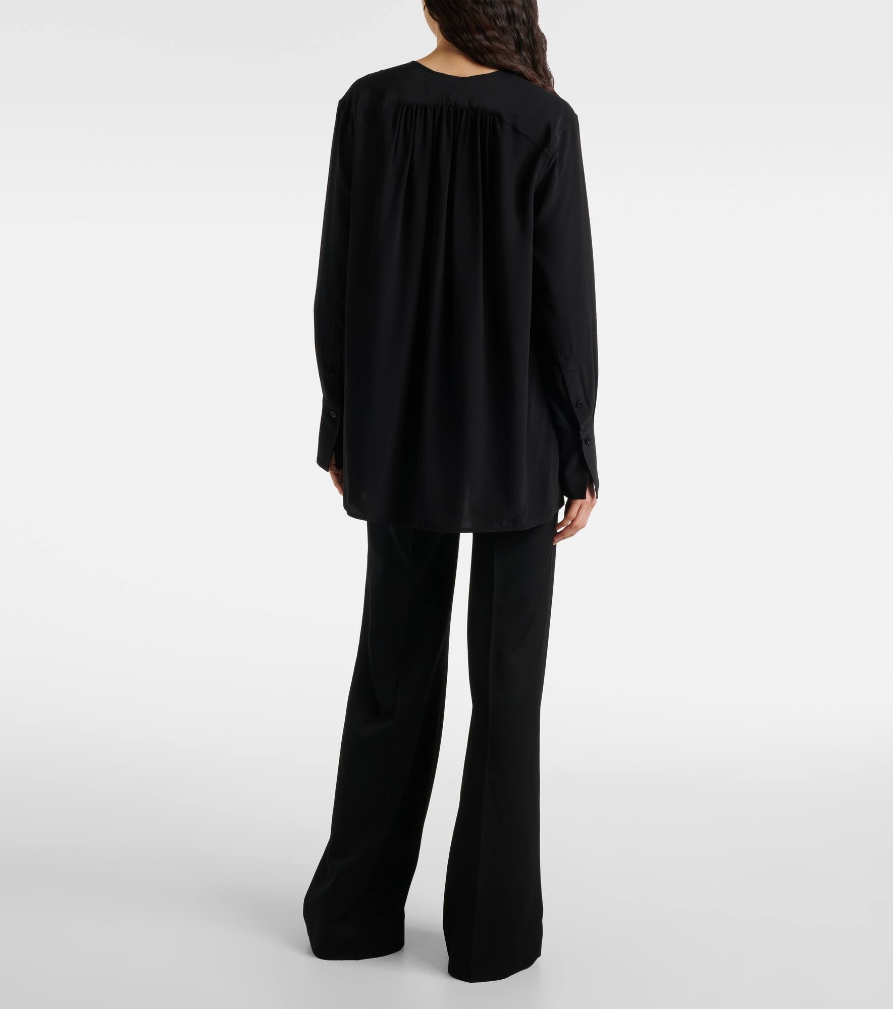 Silk tie-neck blouse - 3