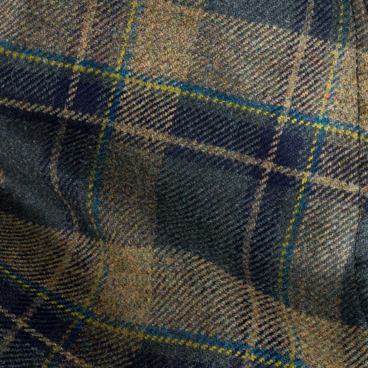 IHDR-434-HHG 14oz Fox Brothers®  Check Flannel CPO Shirt - Rustic Yellow, Hickory & Hunter Green - 14