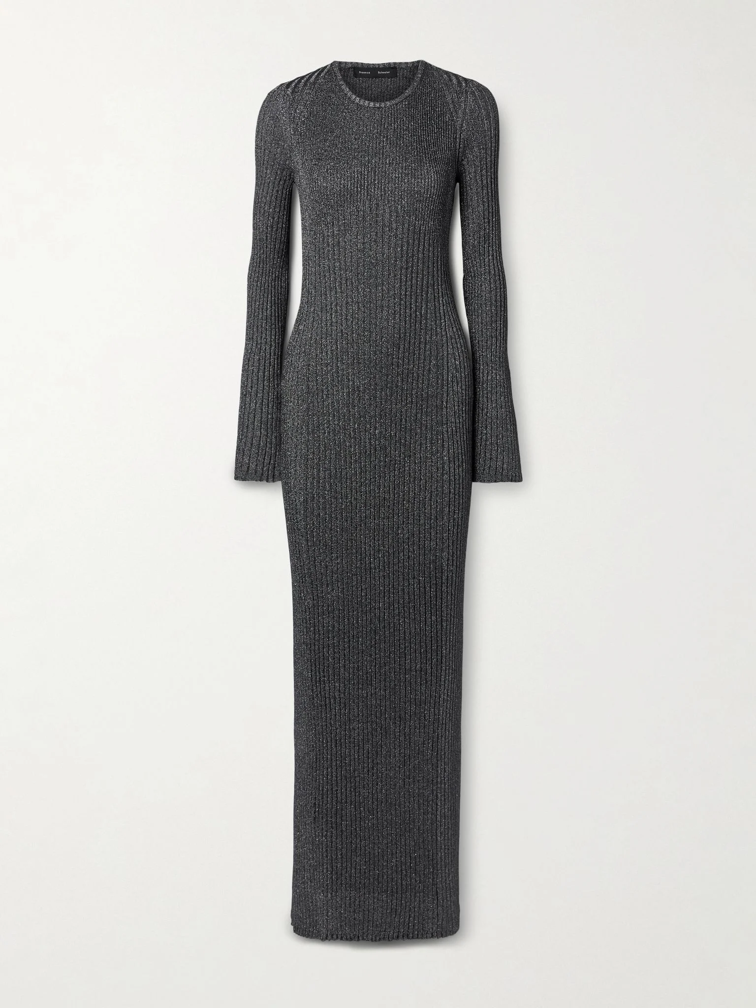 Joni metallic ribbed-knit maxi dress Gray - 1