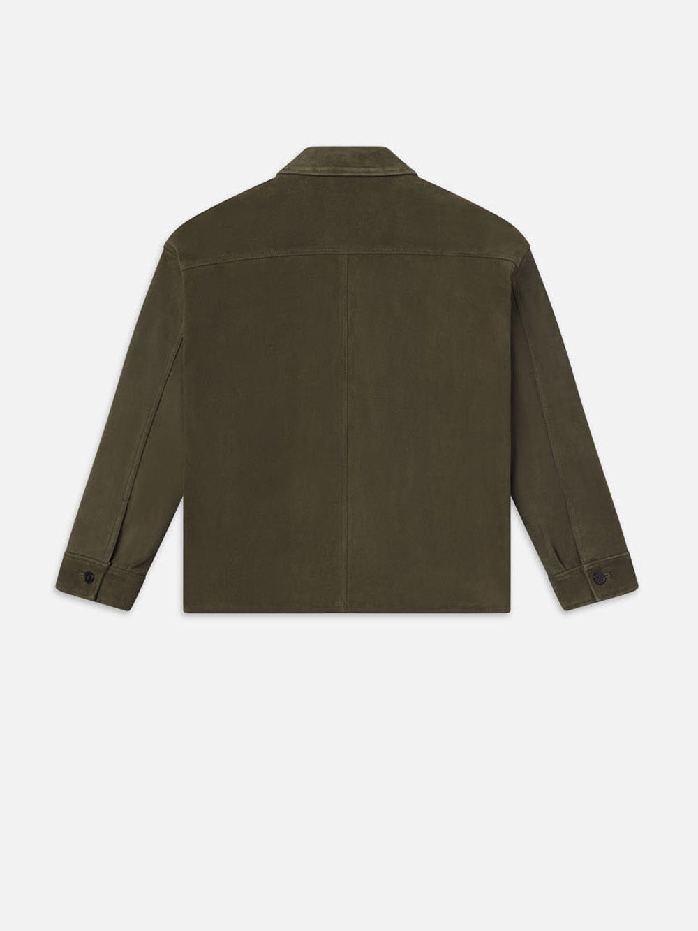 Clean Suede Jacket in Dark Olive - 3