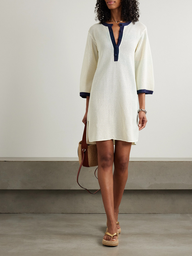 ERES Albatros Open-knit Cotton-blend Mini Dress outlook