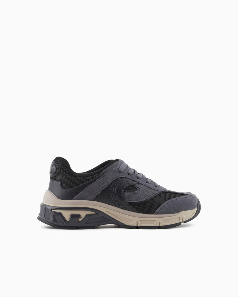Travel Essential mesh and suede sneakers 1