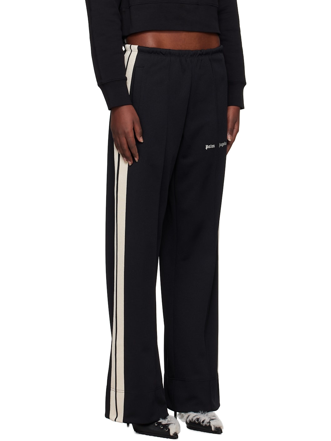 Black Logo Loose Track Pants - 2