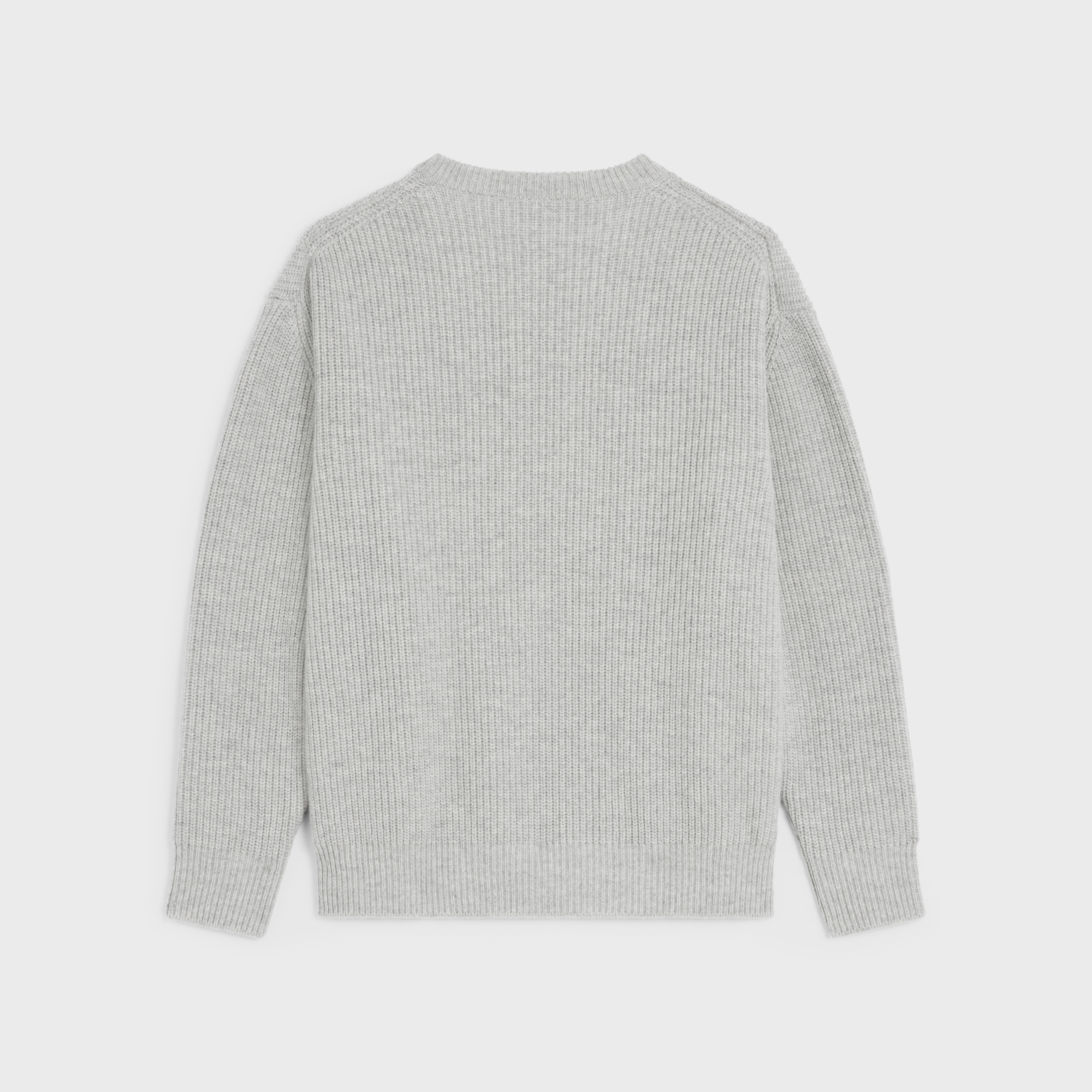 celine oversized embroidered sweater in ribbed wool - 2