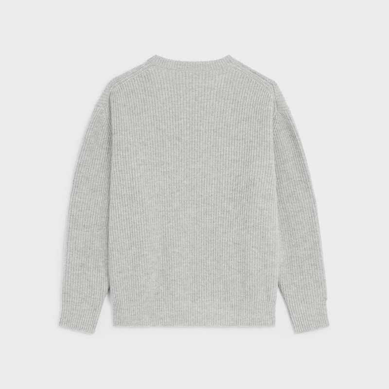 CELINE celine oversized embroidered sweater in ribbed wool outlook