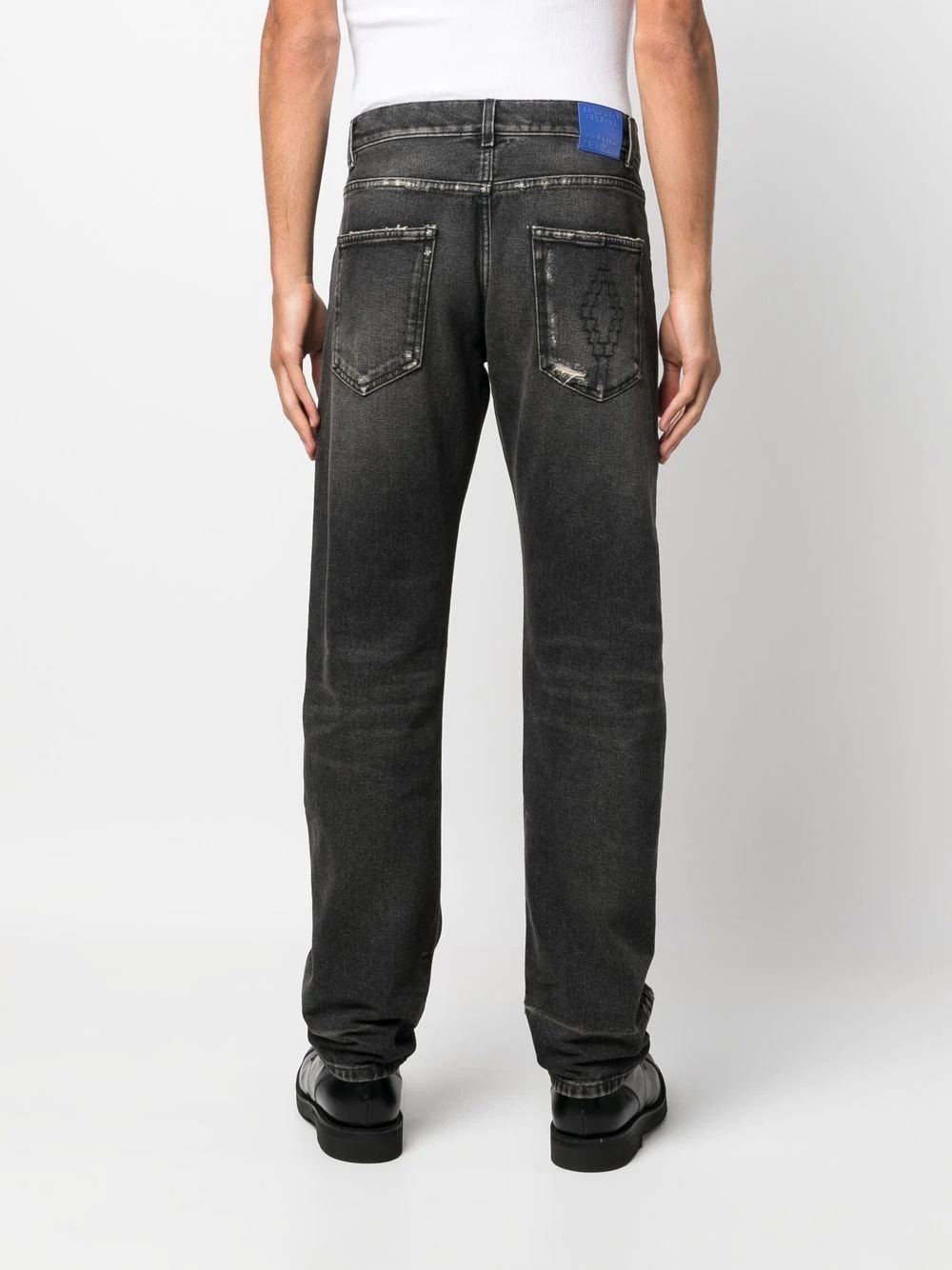 Cross distressed denim jeans - 4