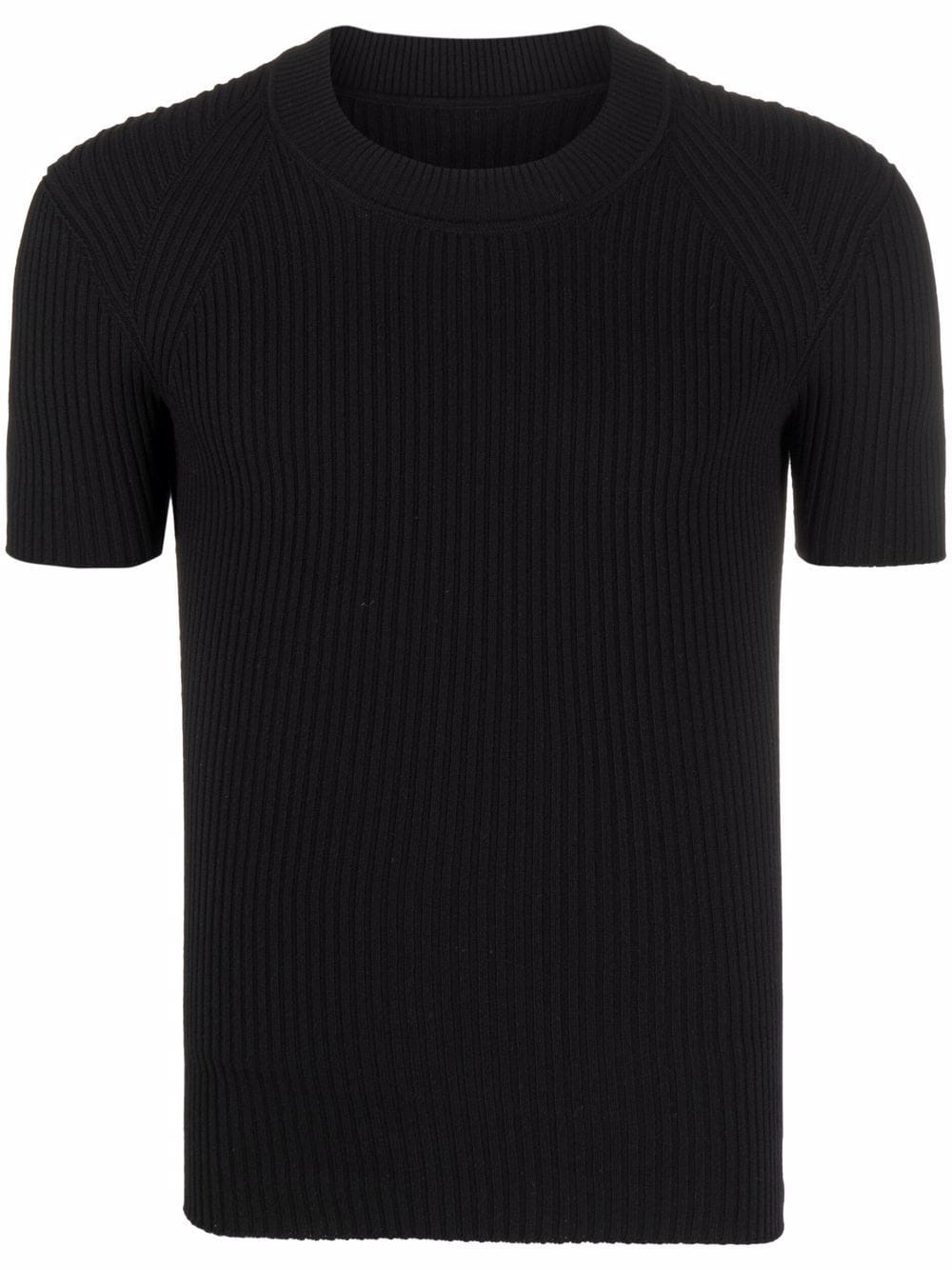 ribbed knit T-shirt - 1