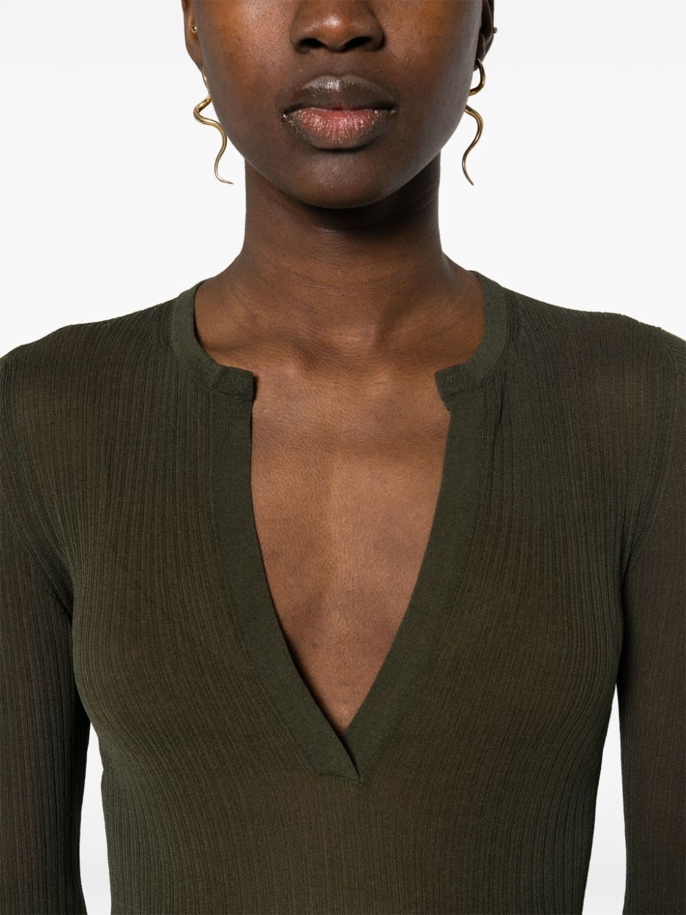 Saggina ribbed silk jumper - 5