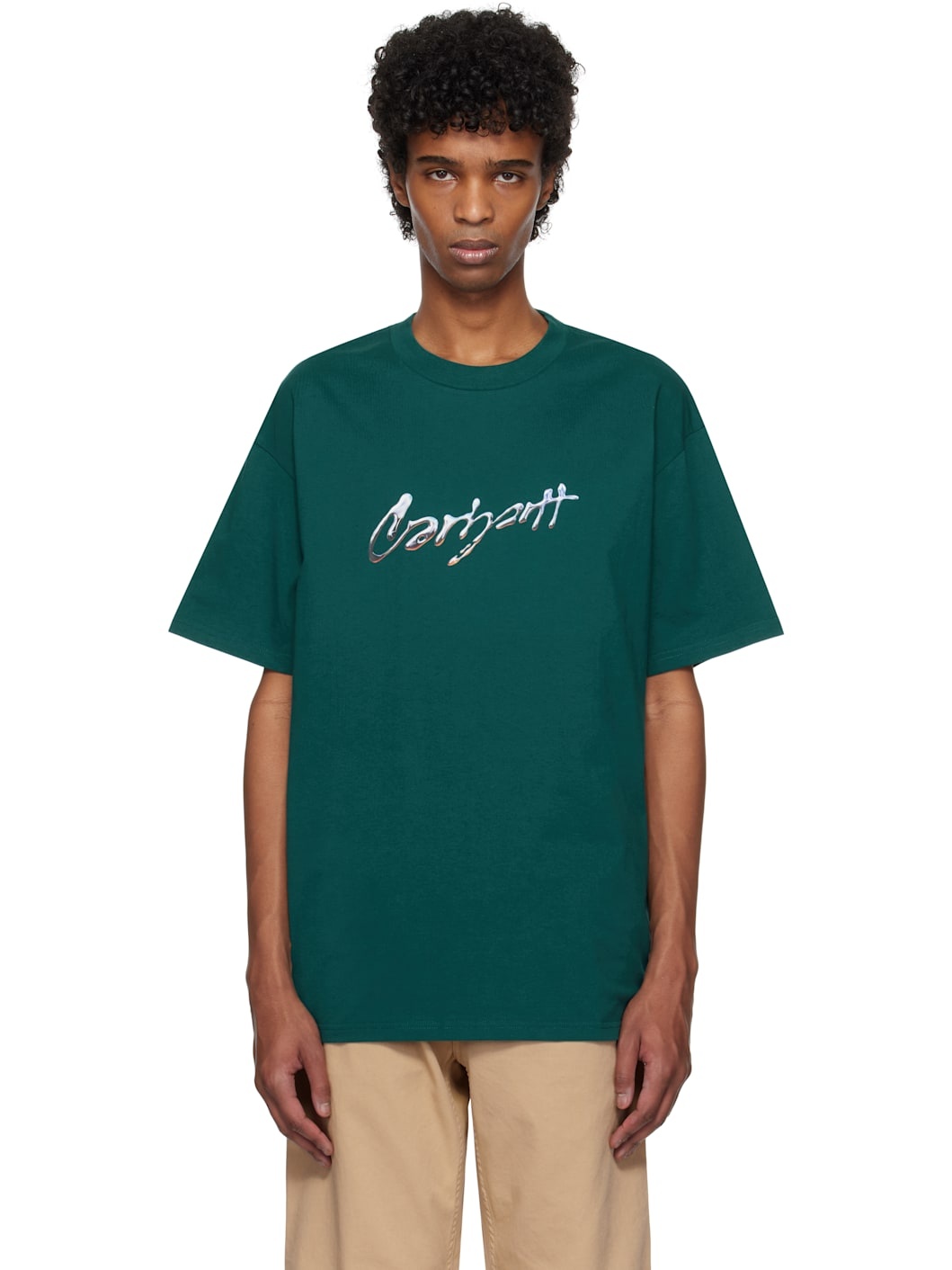 Green Drip Script T-shirt - 1