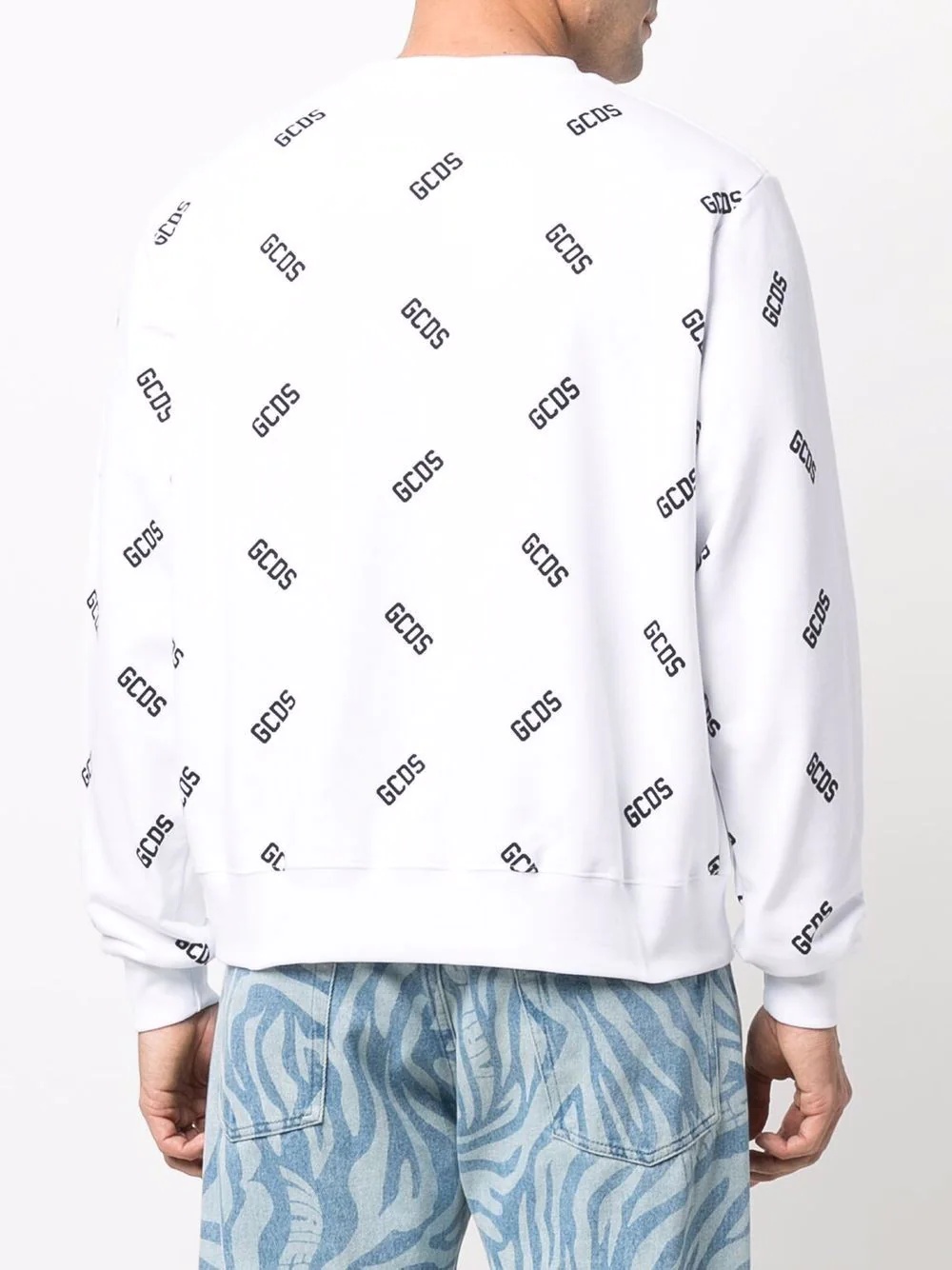 logo-print crew neck sweatshirt - 4