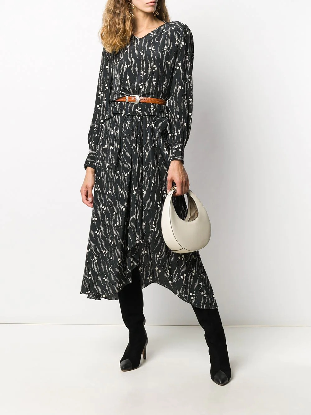 print silk midi dress - 2