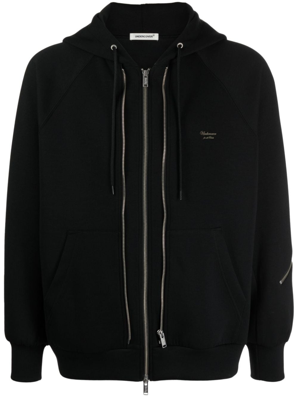 logo-embroidered zip-up hoodie - 1