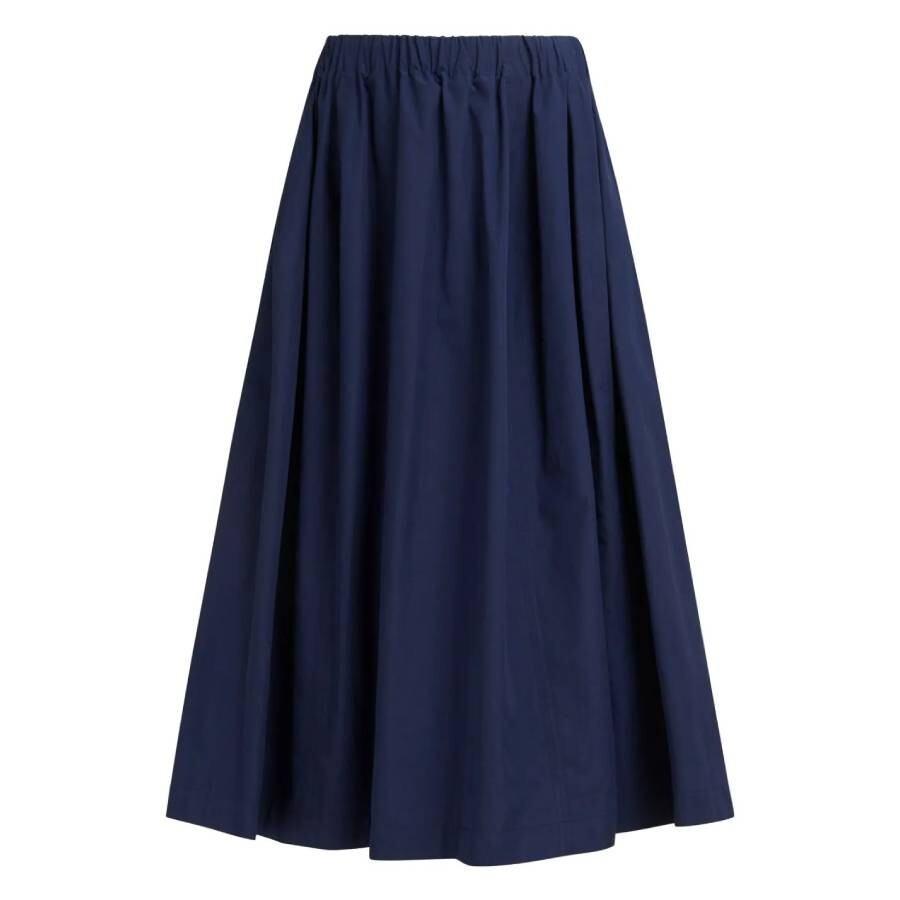 Marni Light Navy A-Line Cotton Midi Skirt - 5
