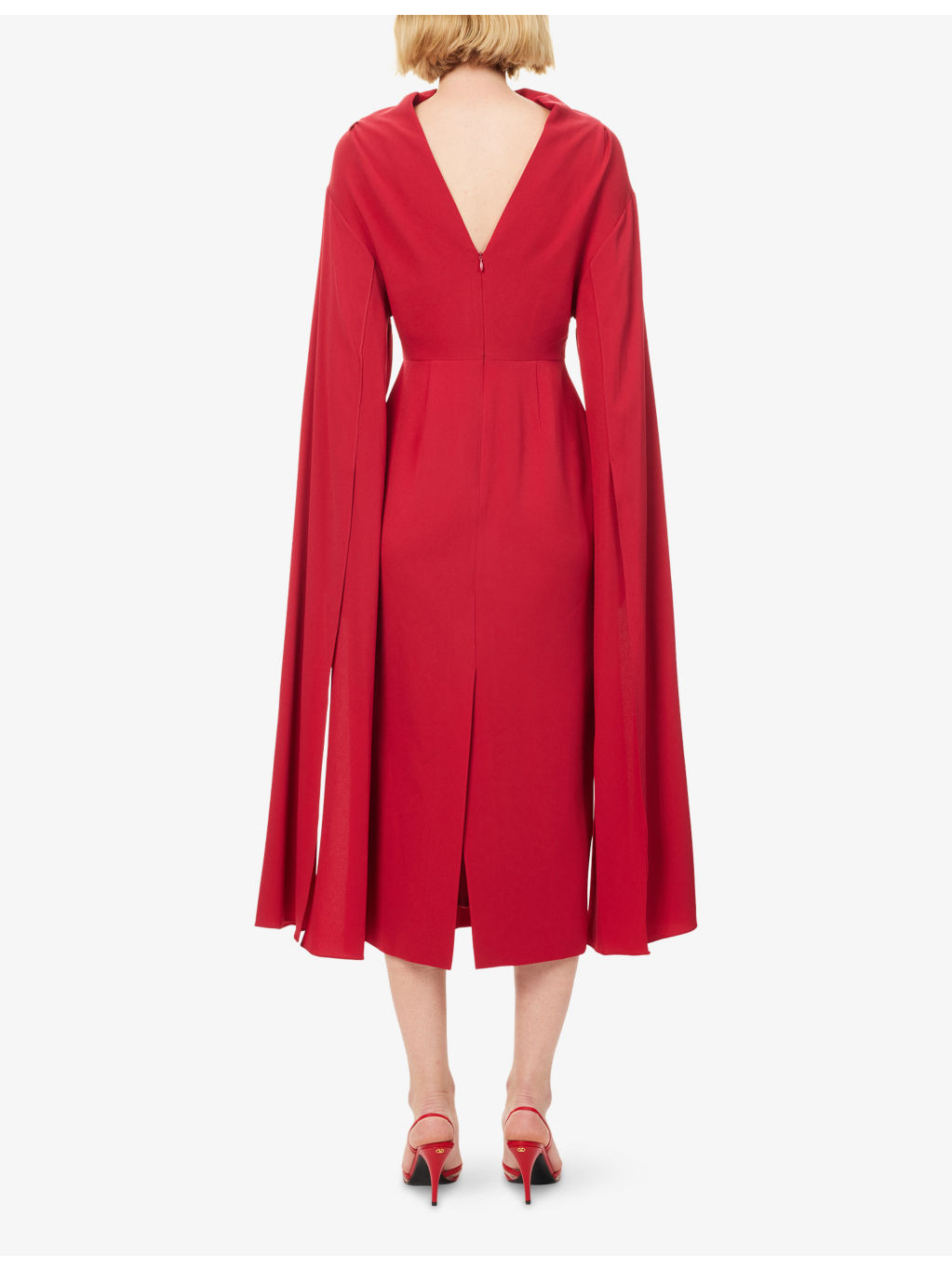 Nour Plunge-V-Neck Woven Maxi Dress - 4