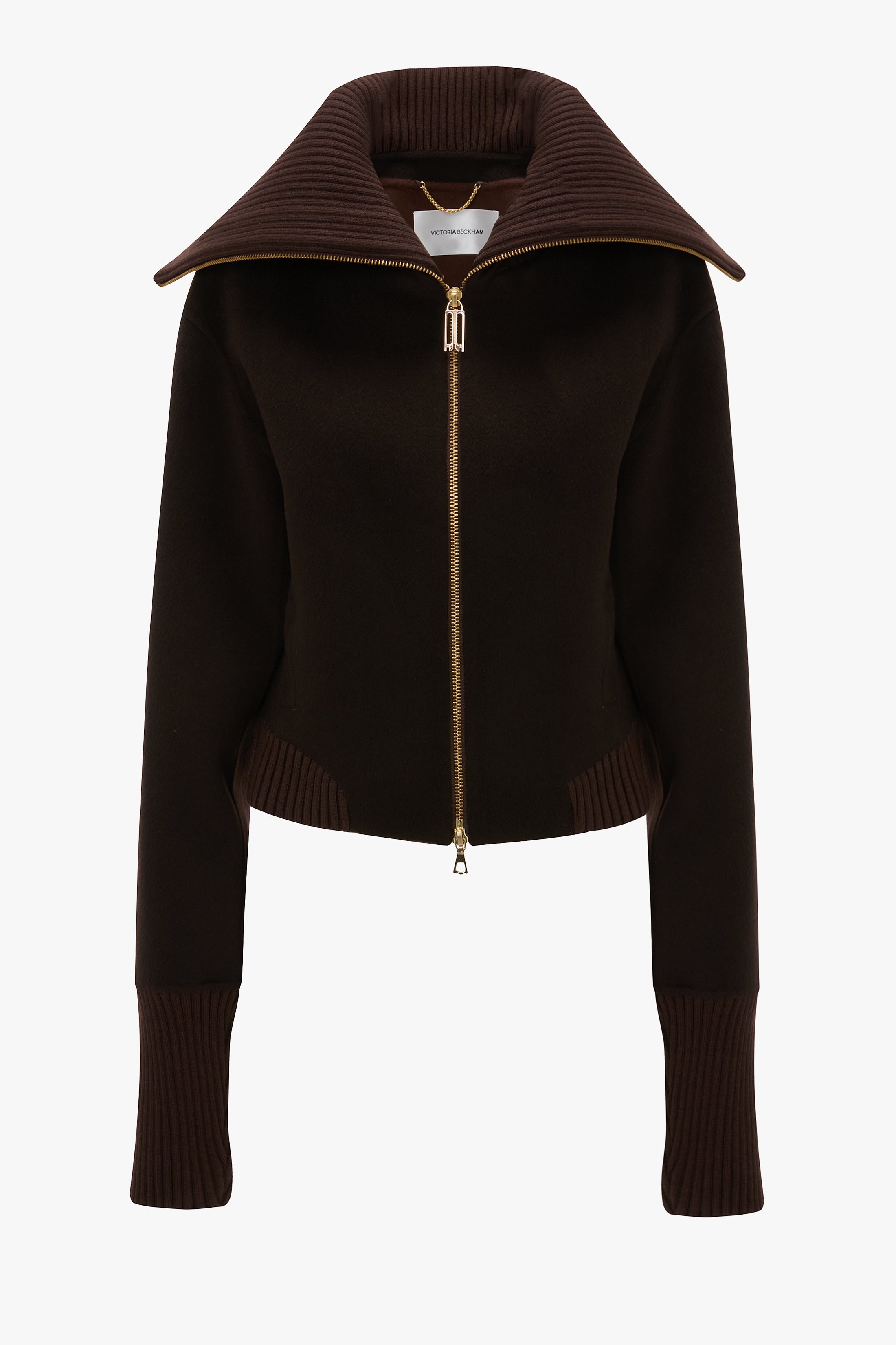 Double Faced Bomber Jacket In Dark Chocolate - 1