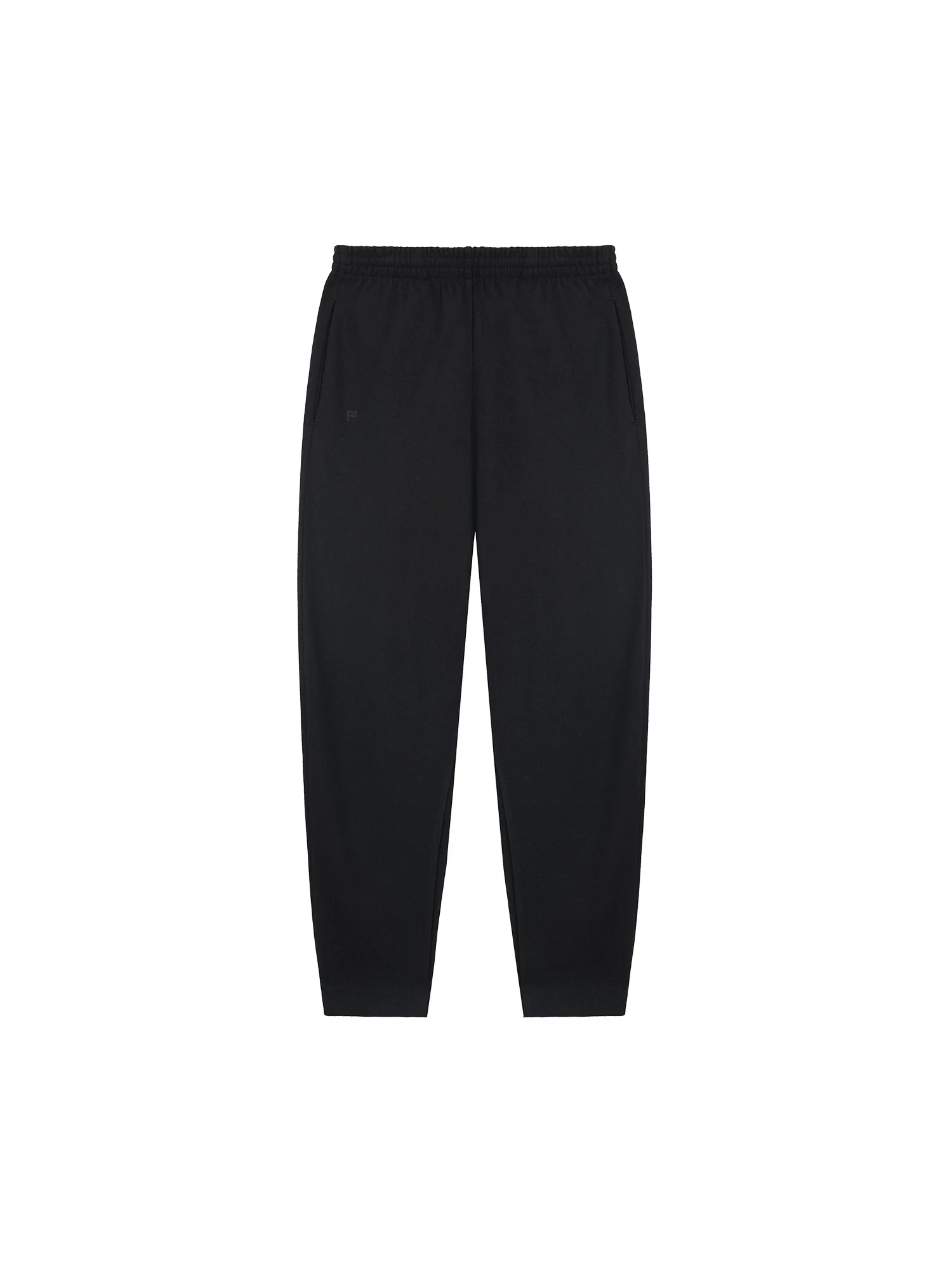 Womens Recycled Wool Jersey Barrel-Leg Track Pants - Black - 1