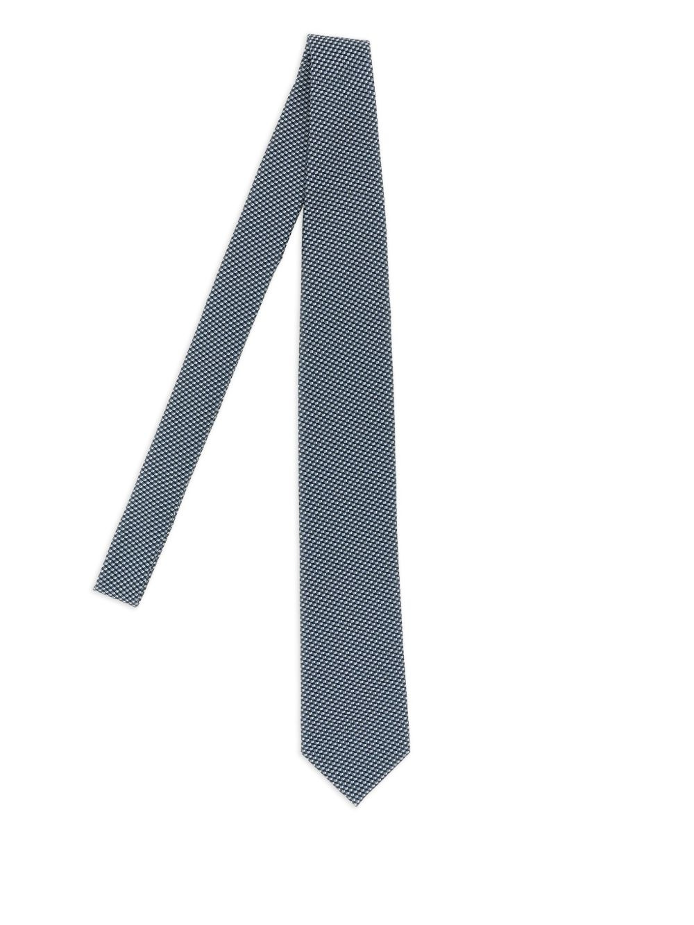 pointed silk tie - 1