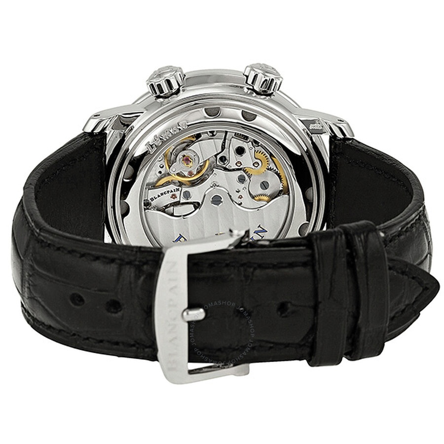 Blancpain Leman Black Dial Chronograph Black Leather Automatic Men's Watch 2041-1130-53B - 3