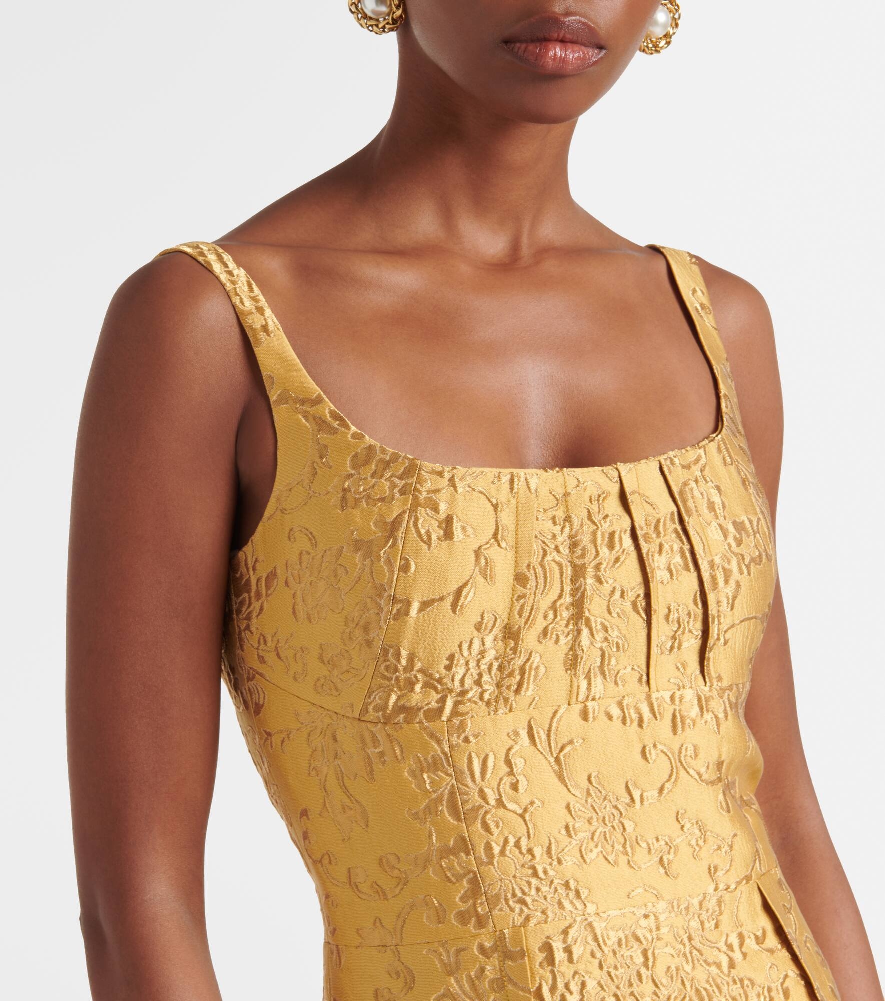 Sharon floral jacquard gown - 4