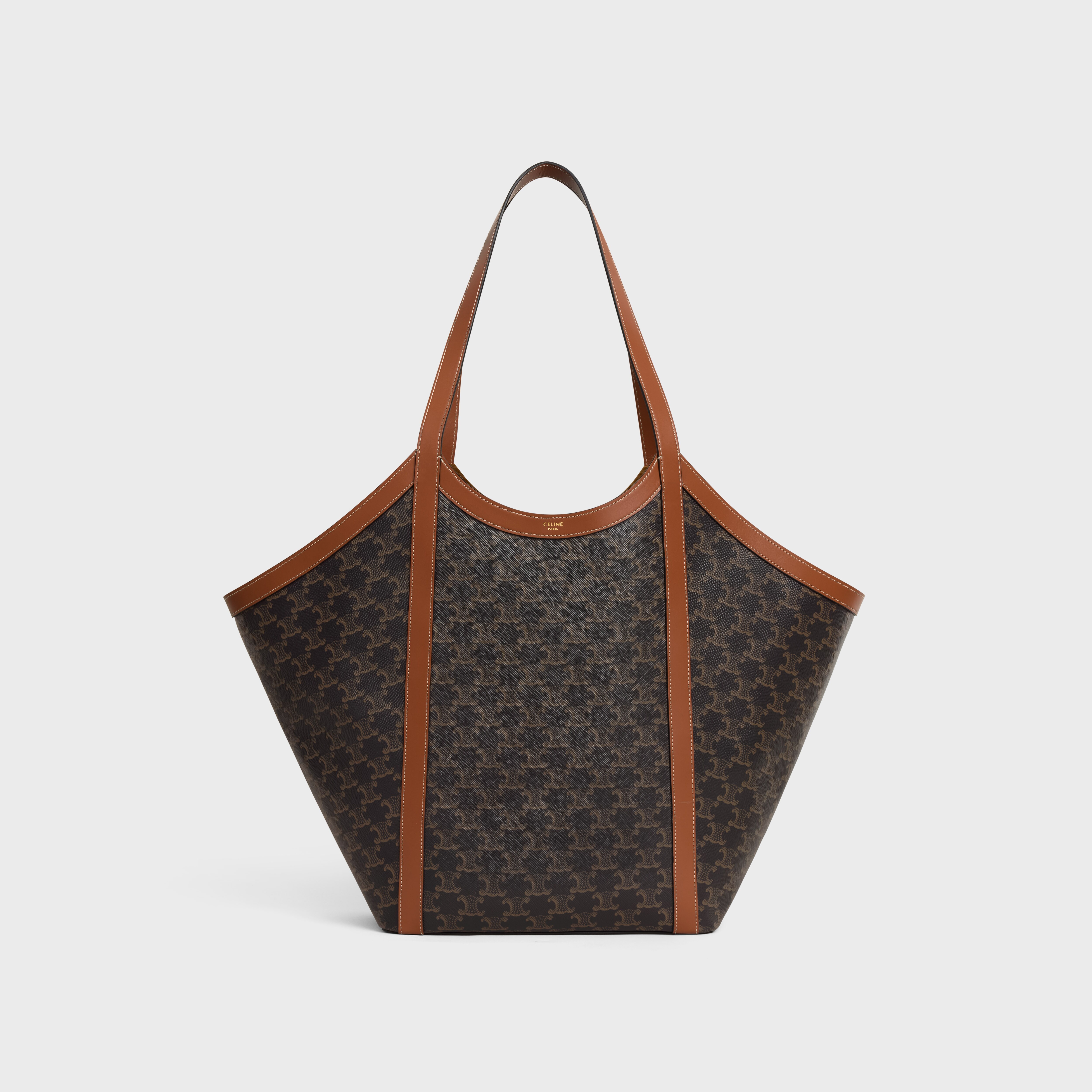 LARGE CABAS IN Triomphe canvas and calfskin - 5