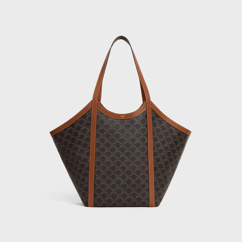 LARGE CABAS IN Triomphe canvas and calfskin 5