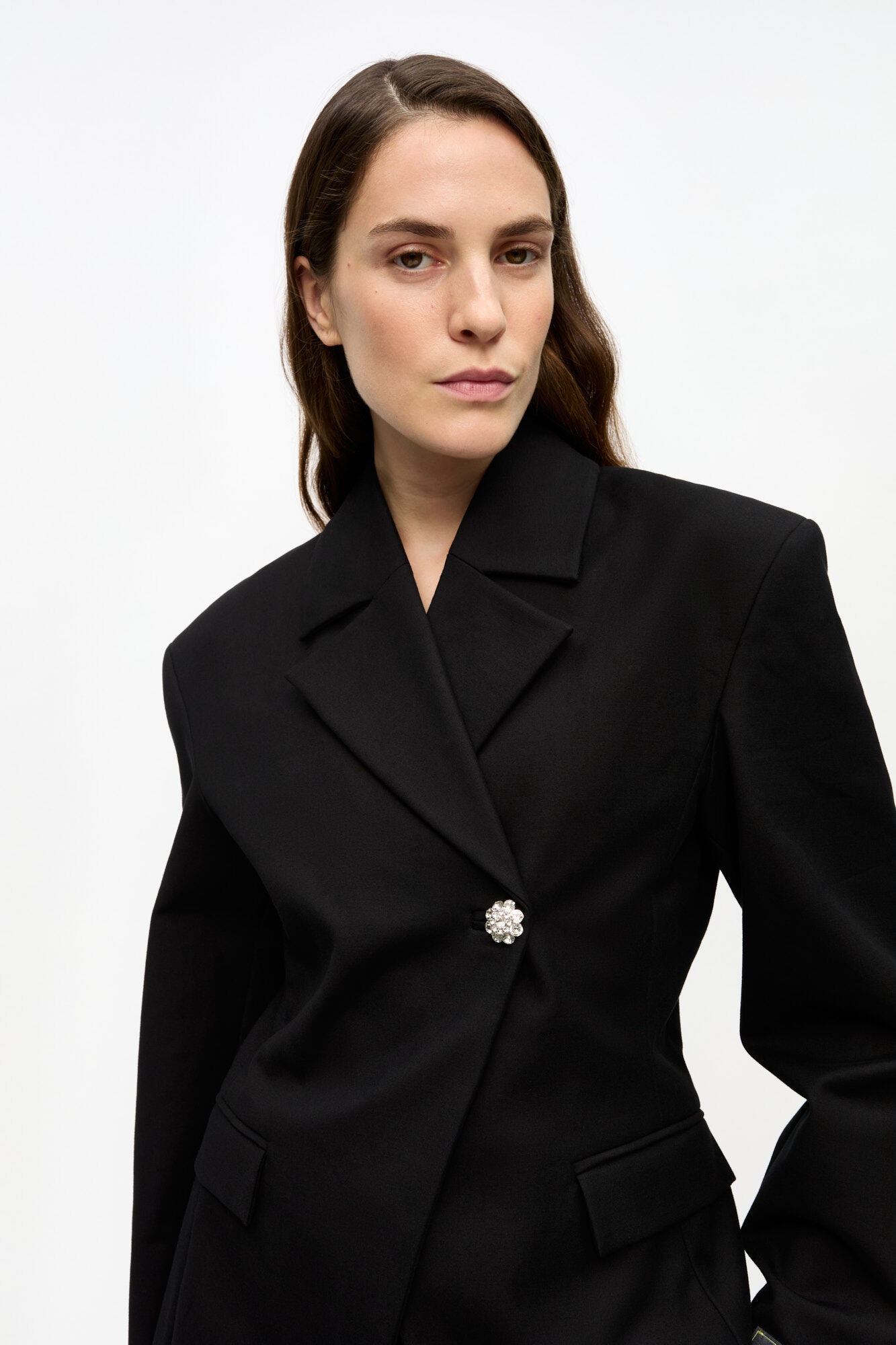 BLACK HEAVY COTTON TAILORING BLAZER - 5