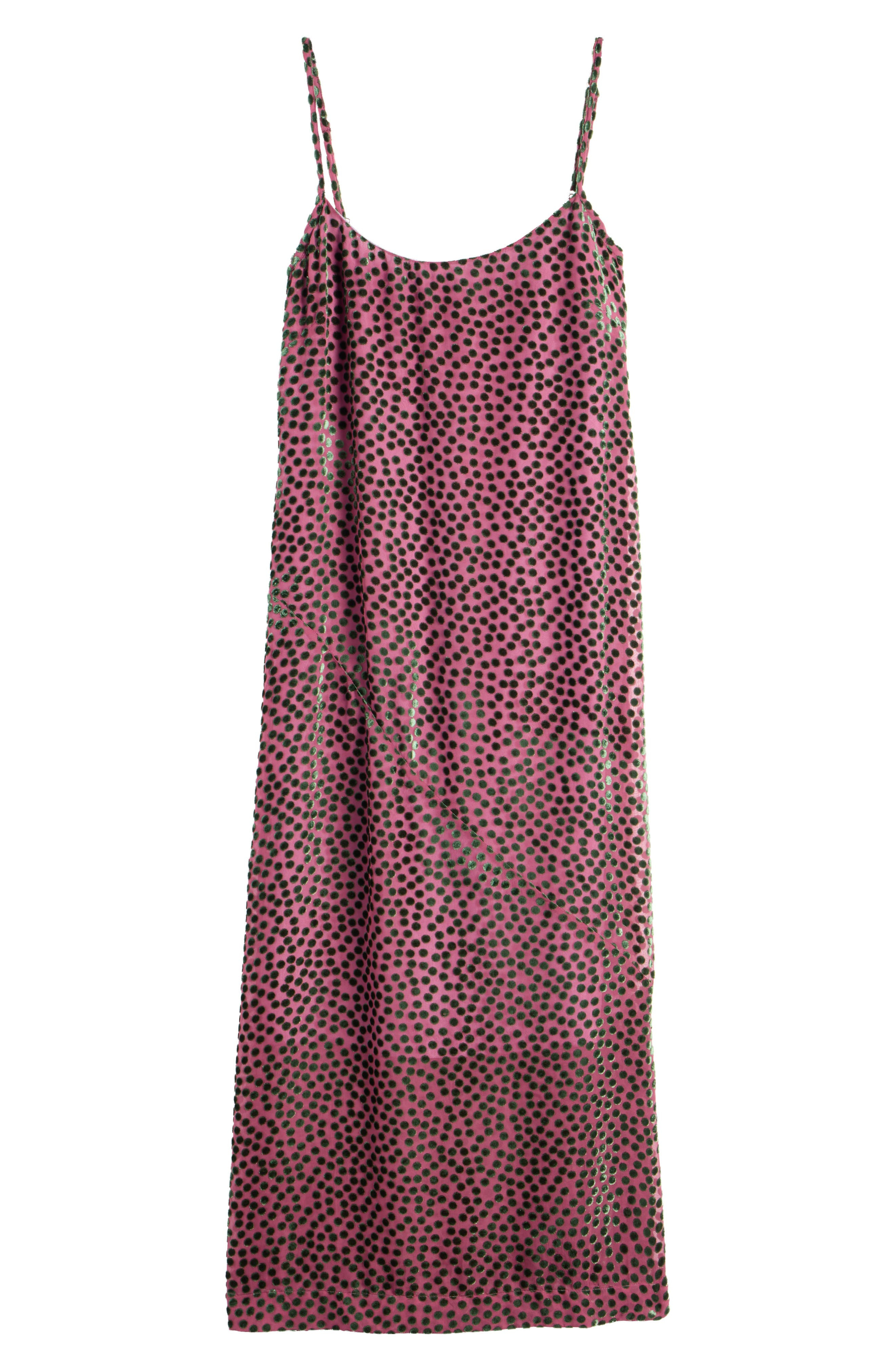 Dries Van Noten Dommino Burnout Polka Dot Slipdress in Dark Pink at Nordstrom - 5