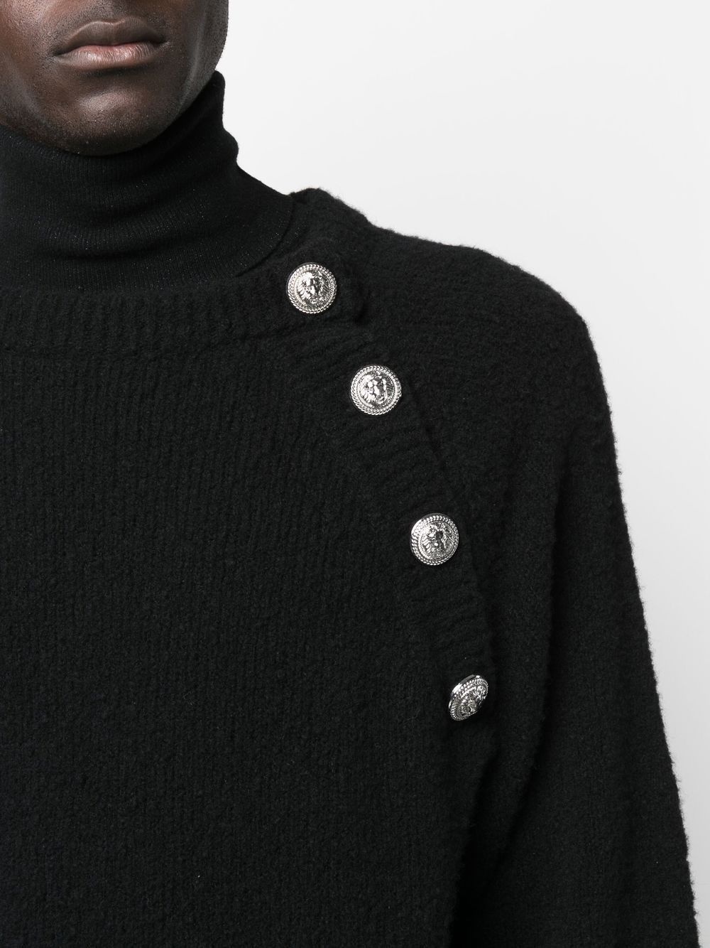 button-fastening crew-neck jumper - 5