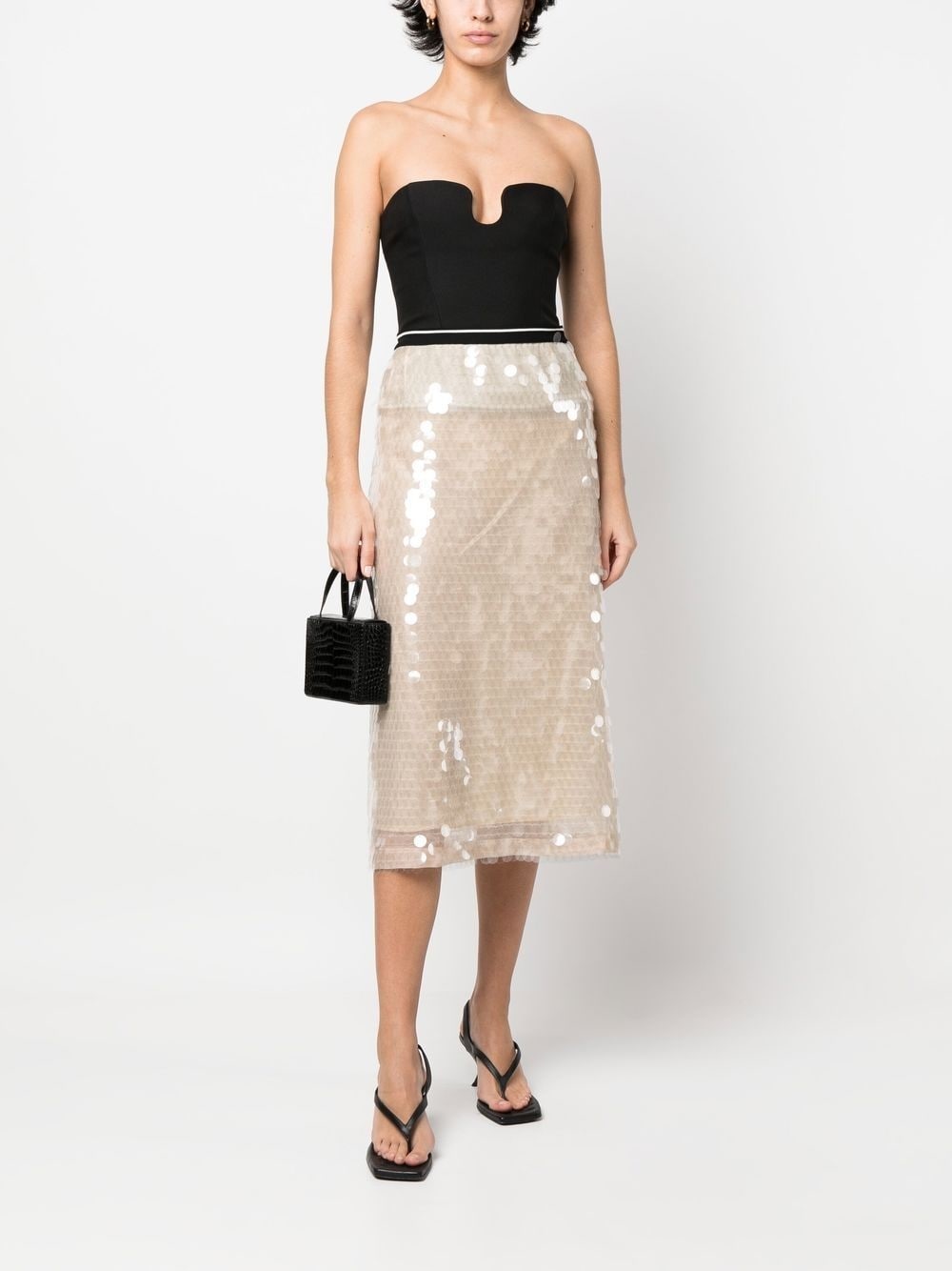 sequin-embellished high-waisted skirt - 2