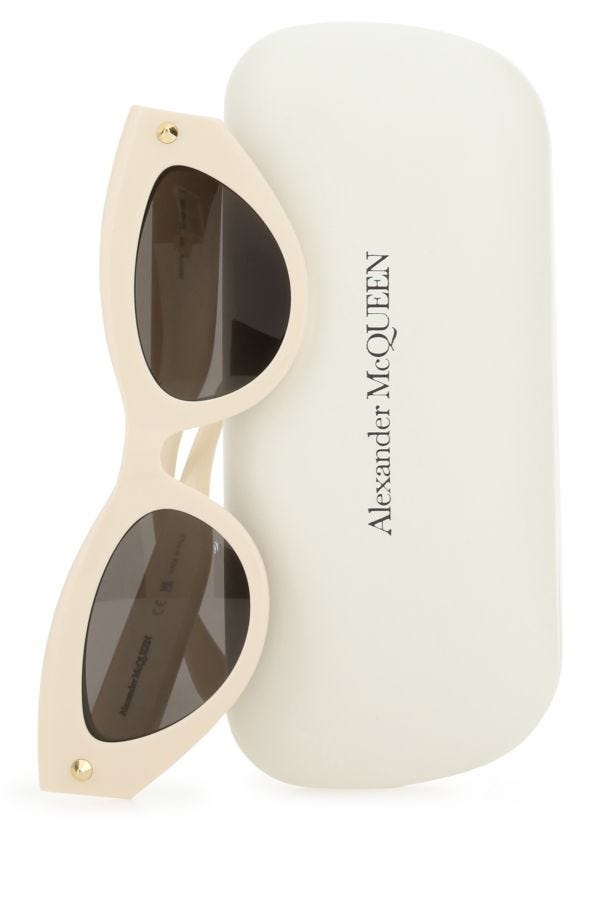 サングラス alexander mcqueen Ivory acetate sunglasses Alexander McQueen Cat Eye Sunglasses Ivory Ivory Brown
