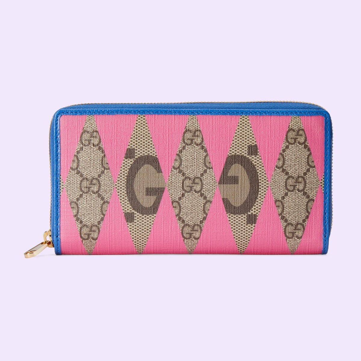 GG rhombus print zip around wallet - 1