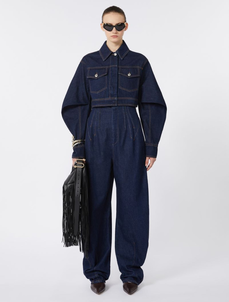 Sportmax High-waisted denim trousers outlook