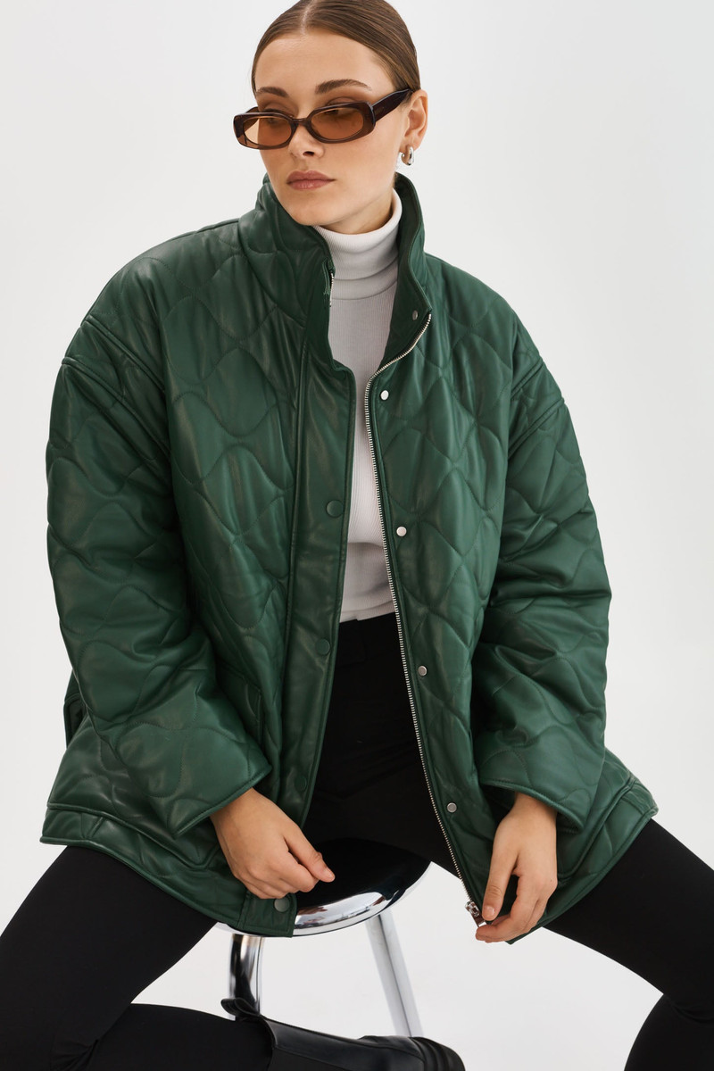 VERINA | Faux Leather Quilted Coat 6