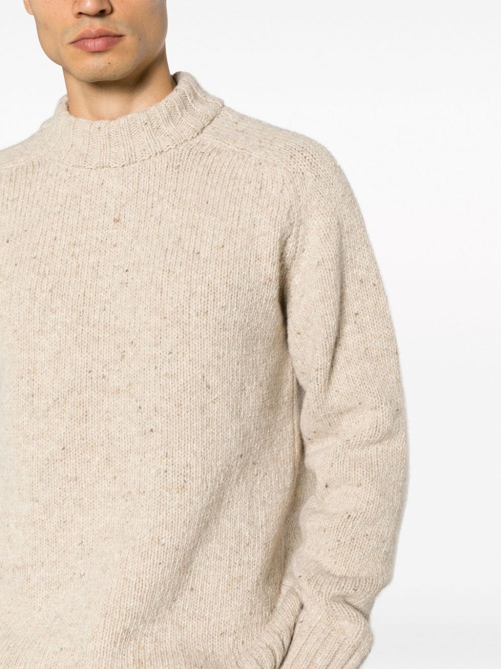 mock-neck knitted jumper - 5