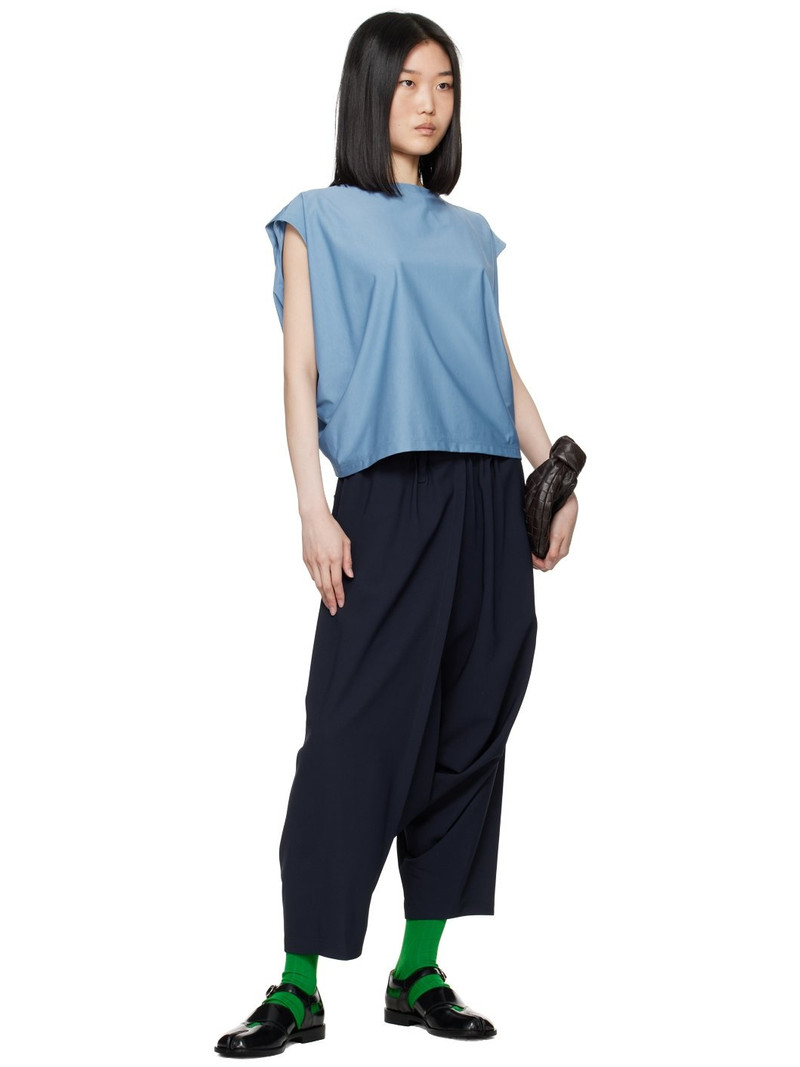 132 5. ISSEY MIYAKE Navy Seamless Trousers outlook