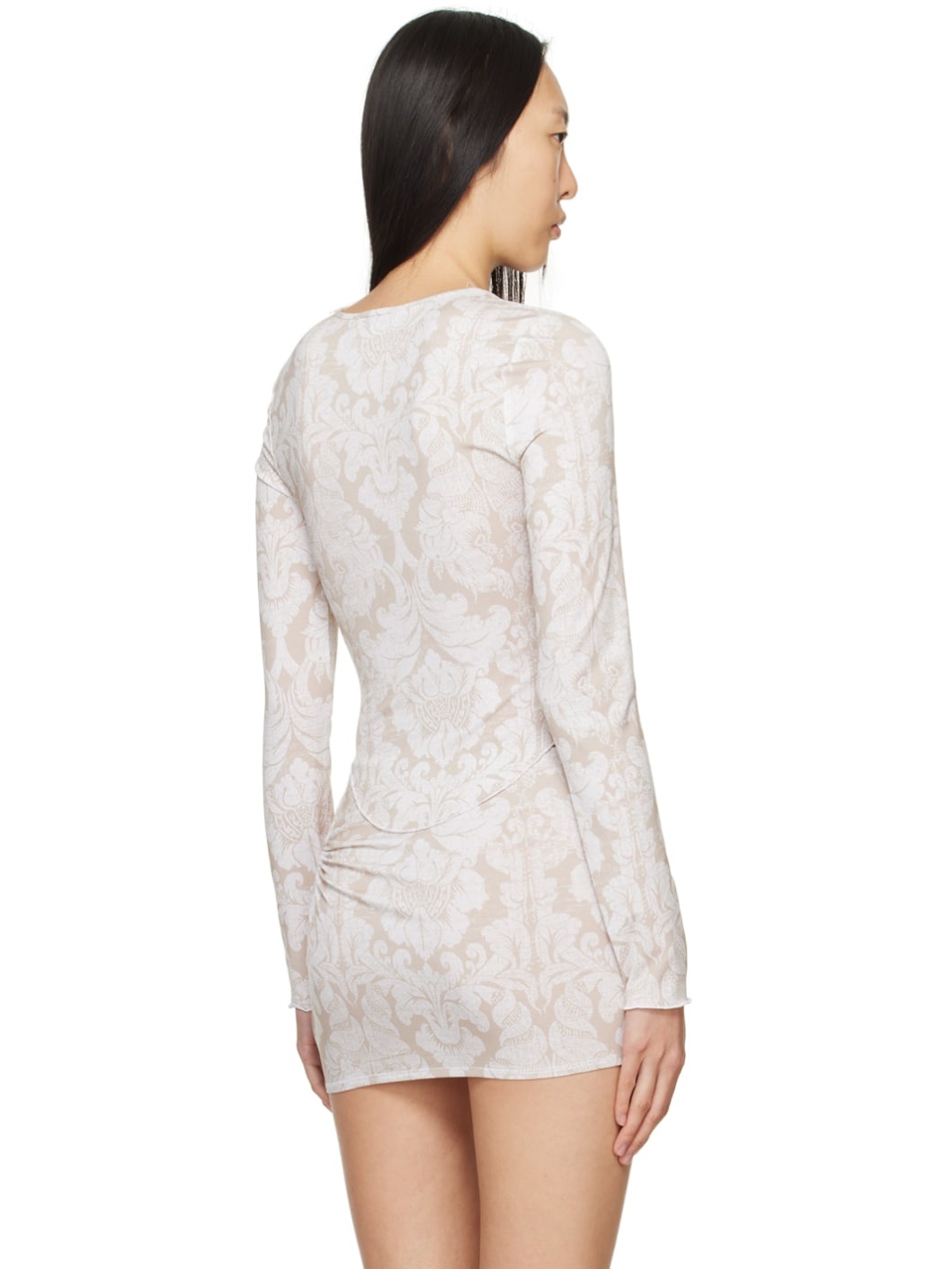 Beige & Off-White Etta Long Sleeve T-Shirt - 3