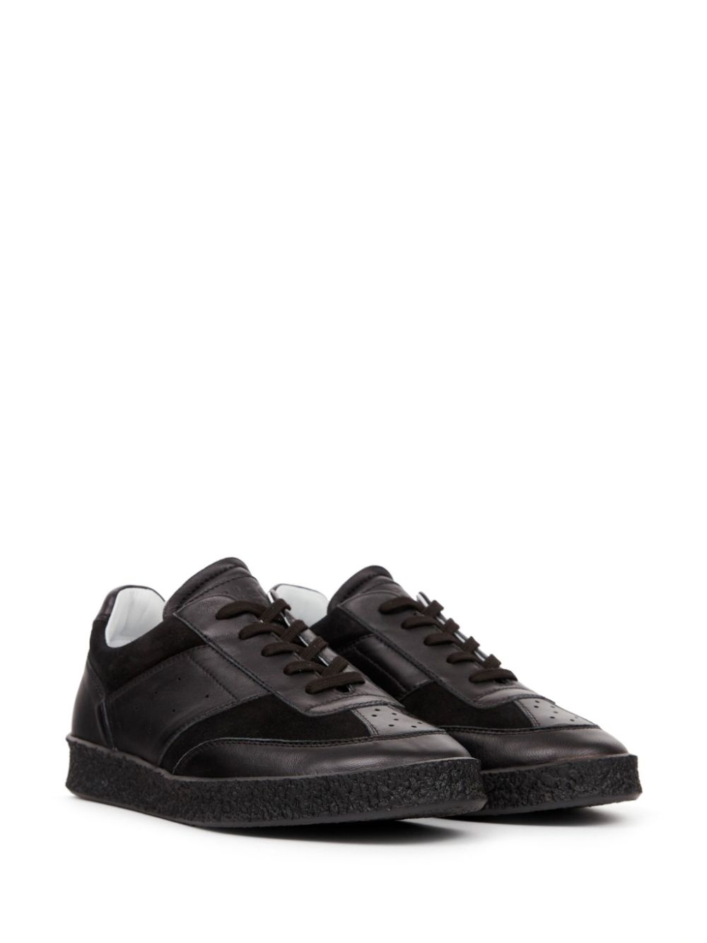 stitch-logo leather sneakers - 2