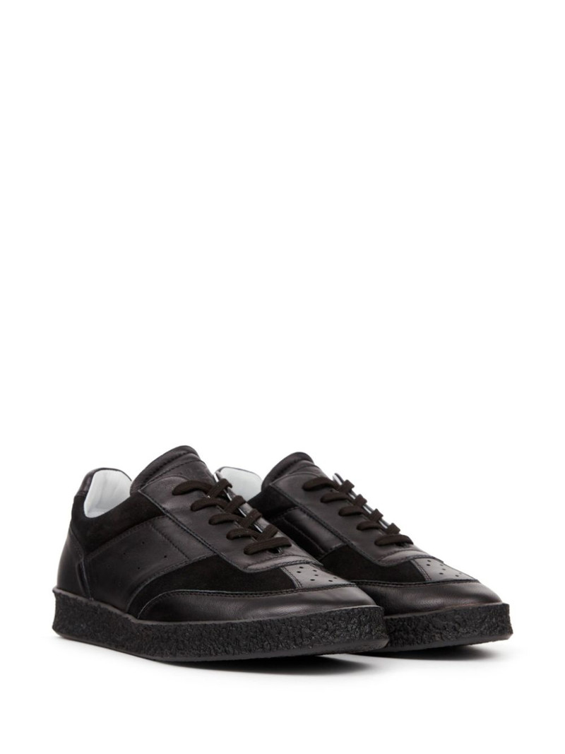 MM6 Maison Margiela stitch-logo leather sneakers outlook