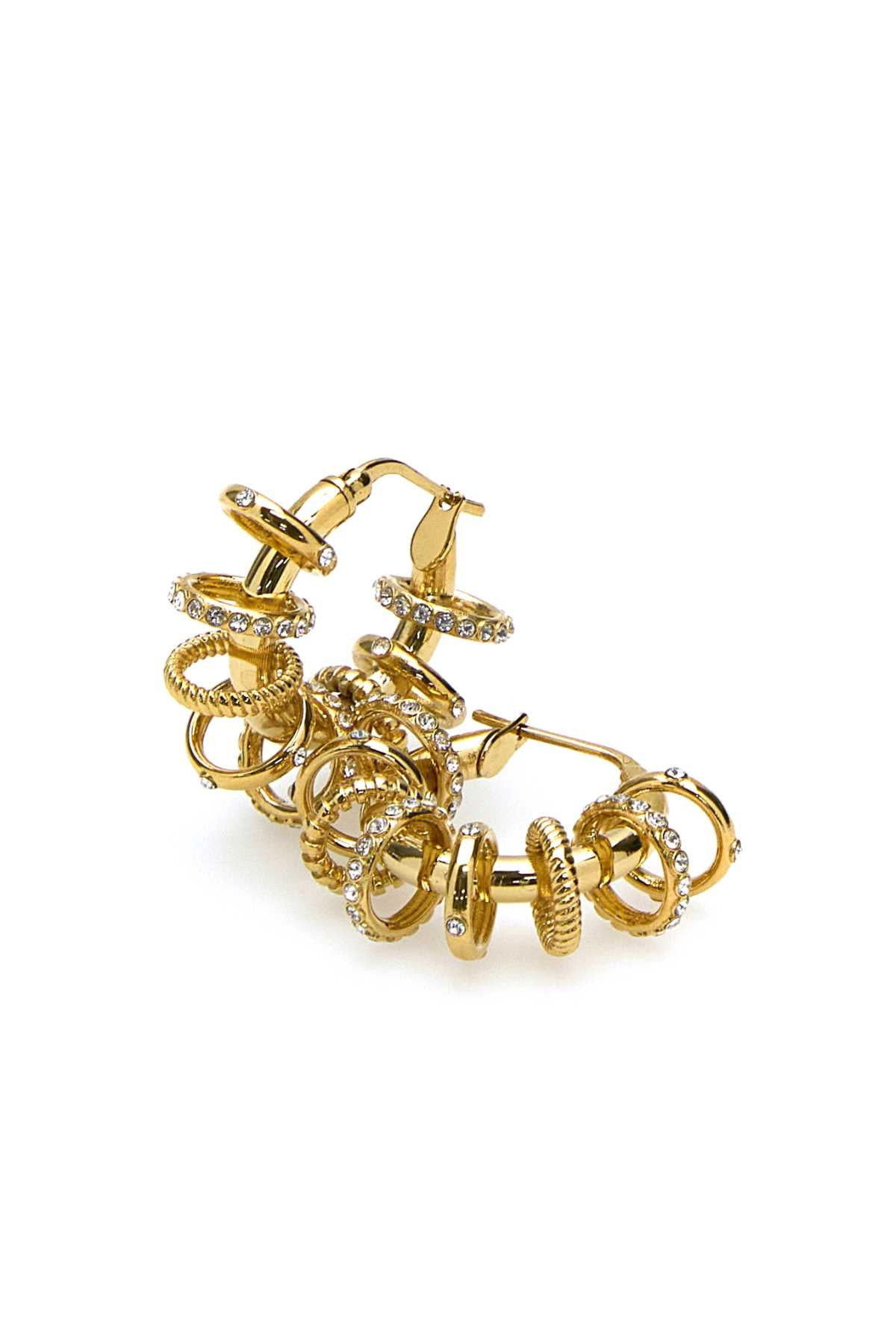 Amina Muaddi Women Gold Metal Multiring Earrings - 2