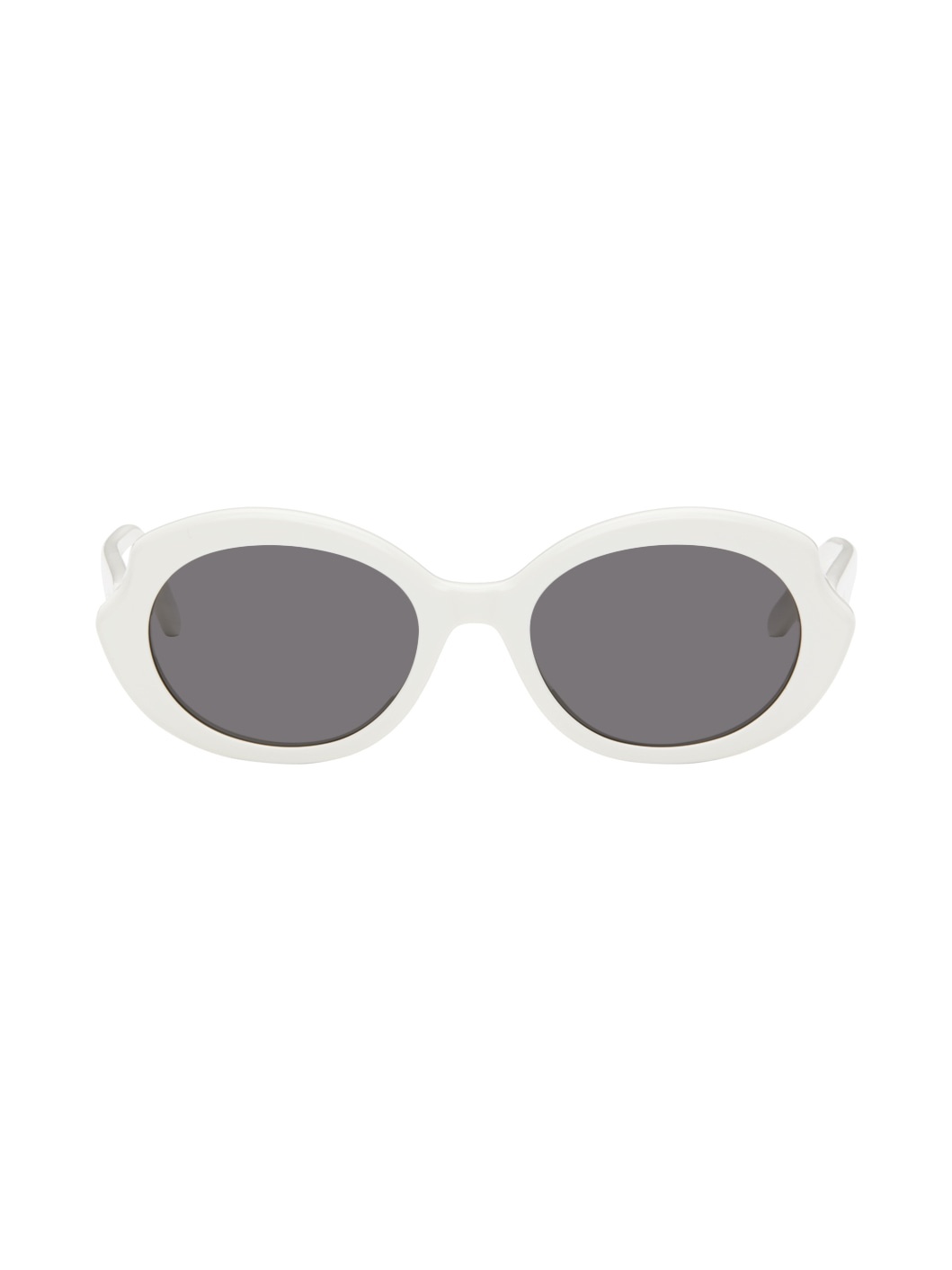 【LOEWE】ミニ オーバル スリム サングラス★ホワイト Loewe White Mini Oval Slim Sunglasses | ssense | REVERSIBLE
