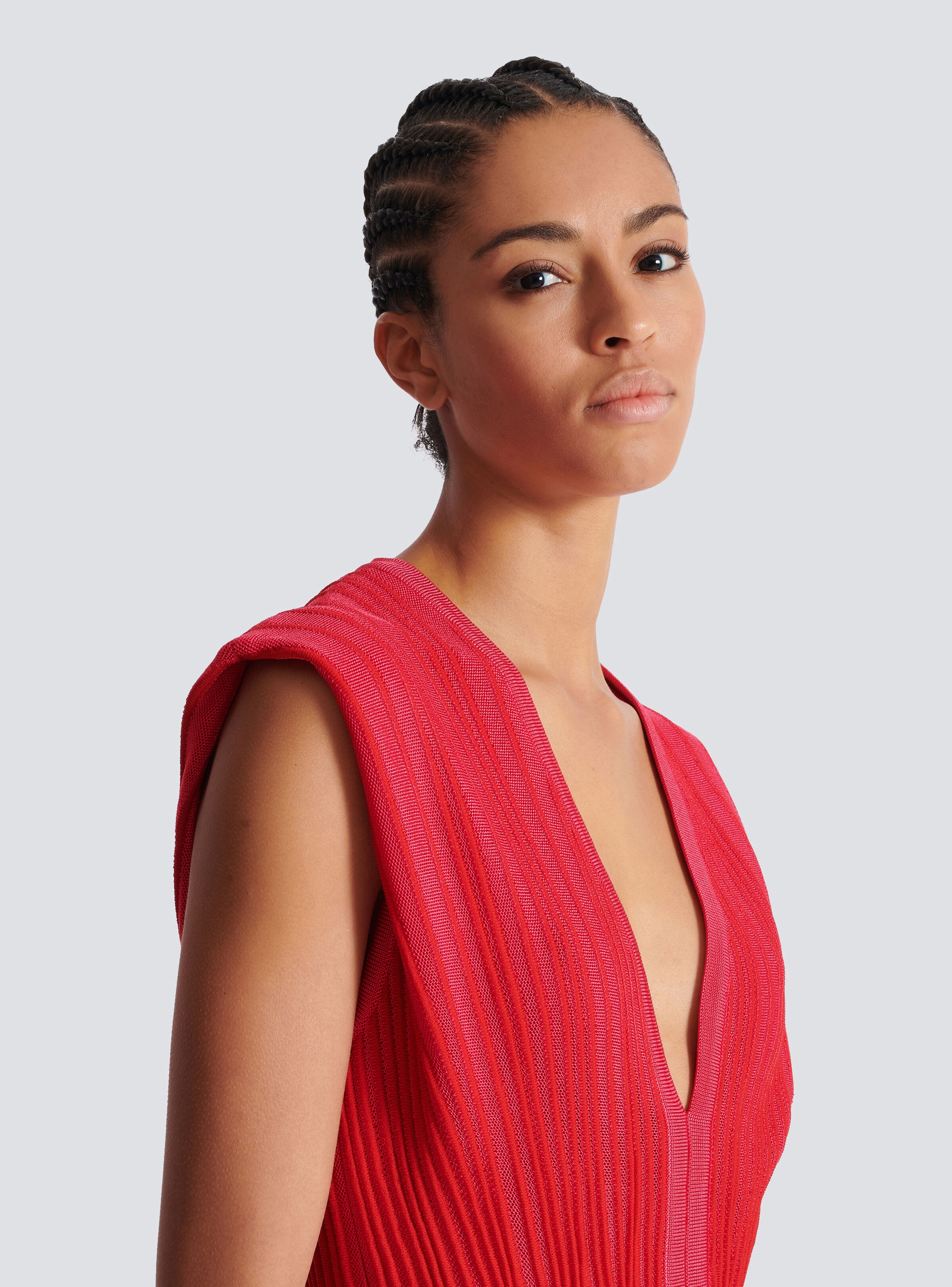 Two-tone flared knit dress - 8