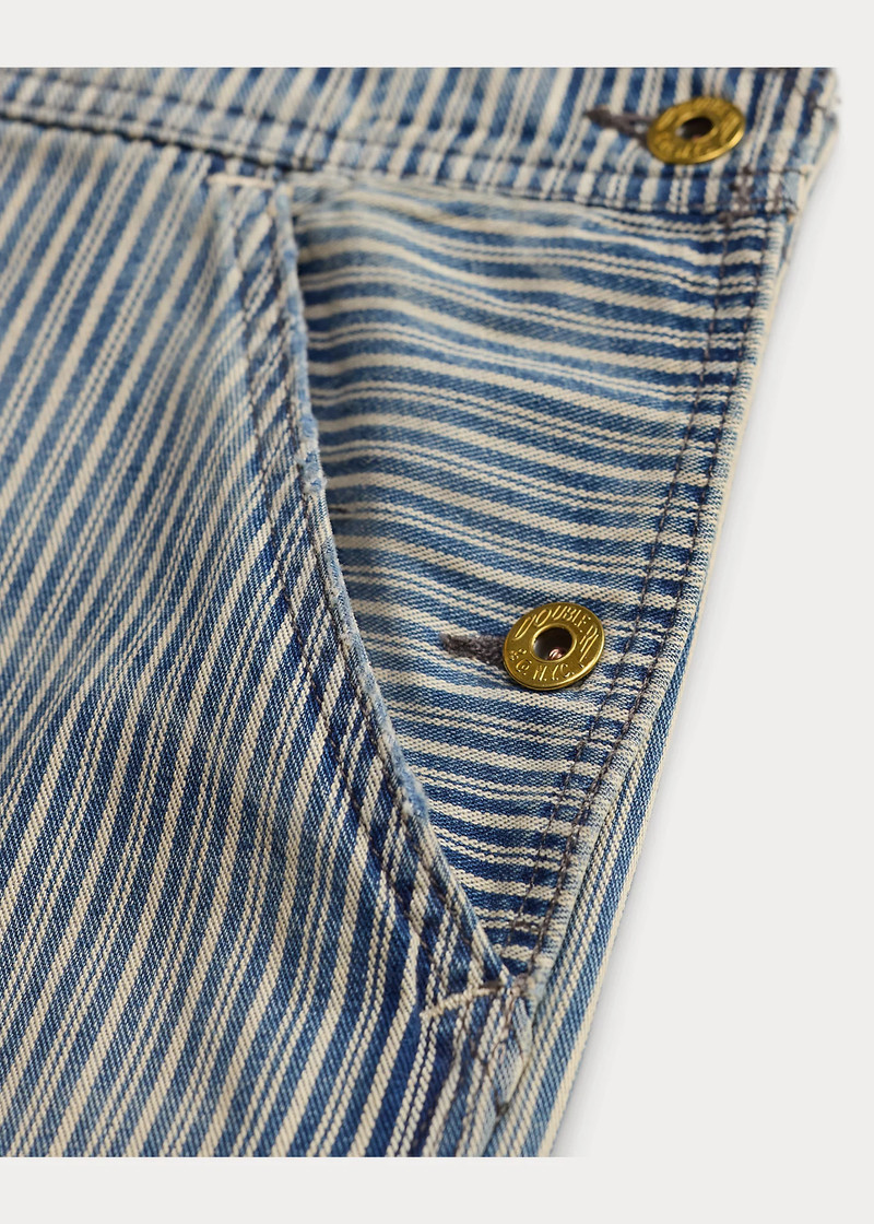 Indigo Striped Twill Overall 5