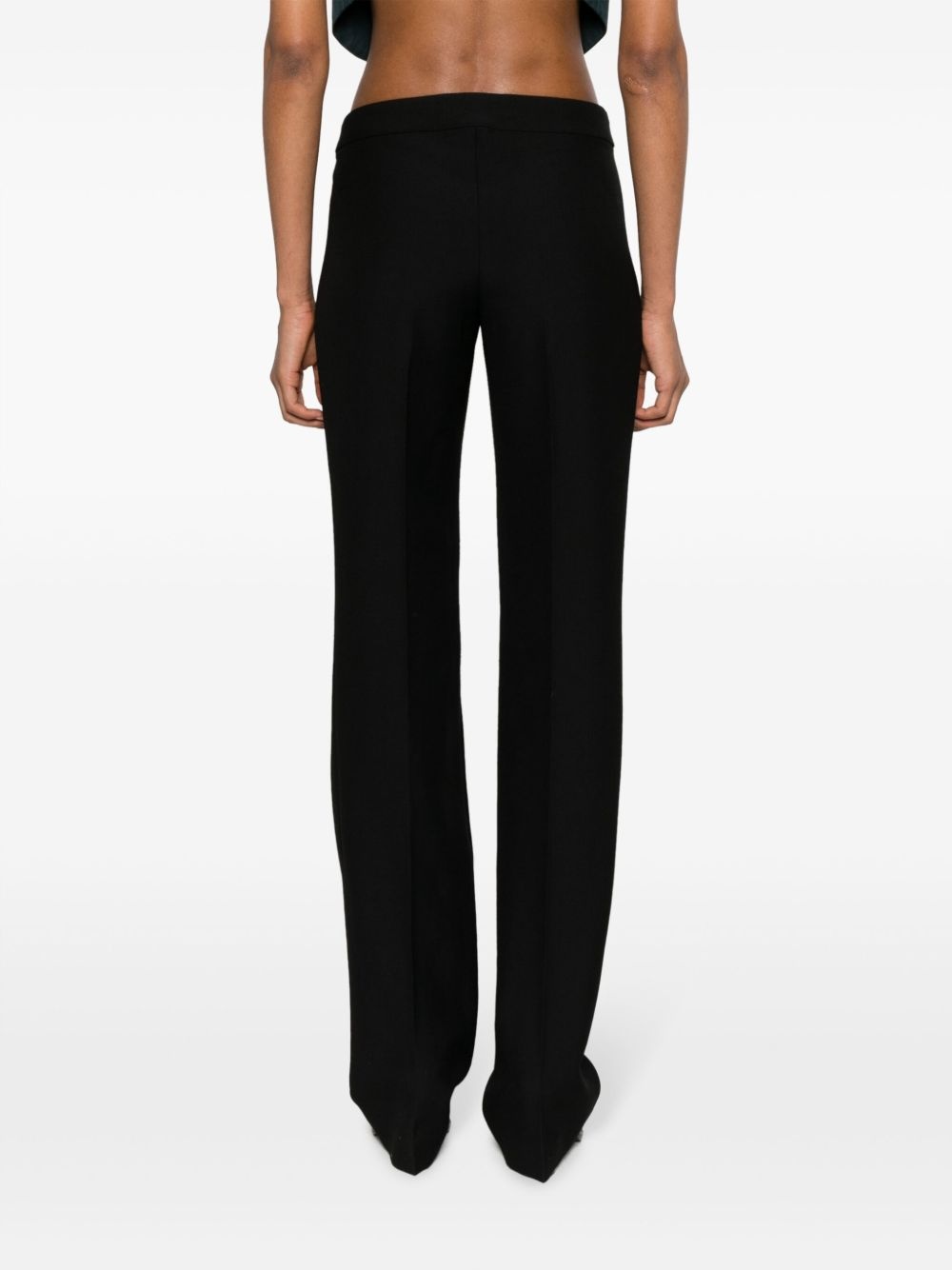 low-rise wool slim trousers - 4