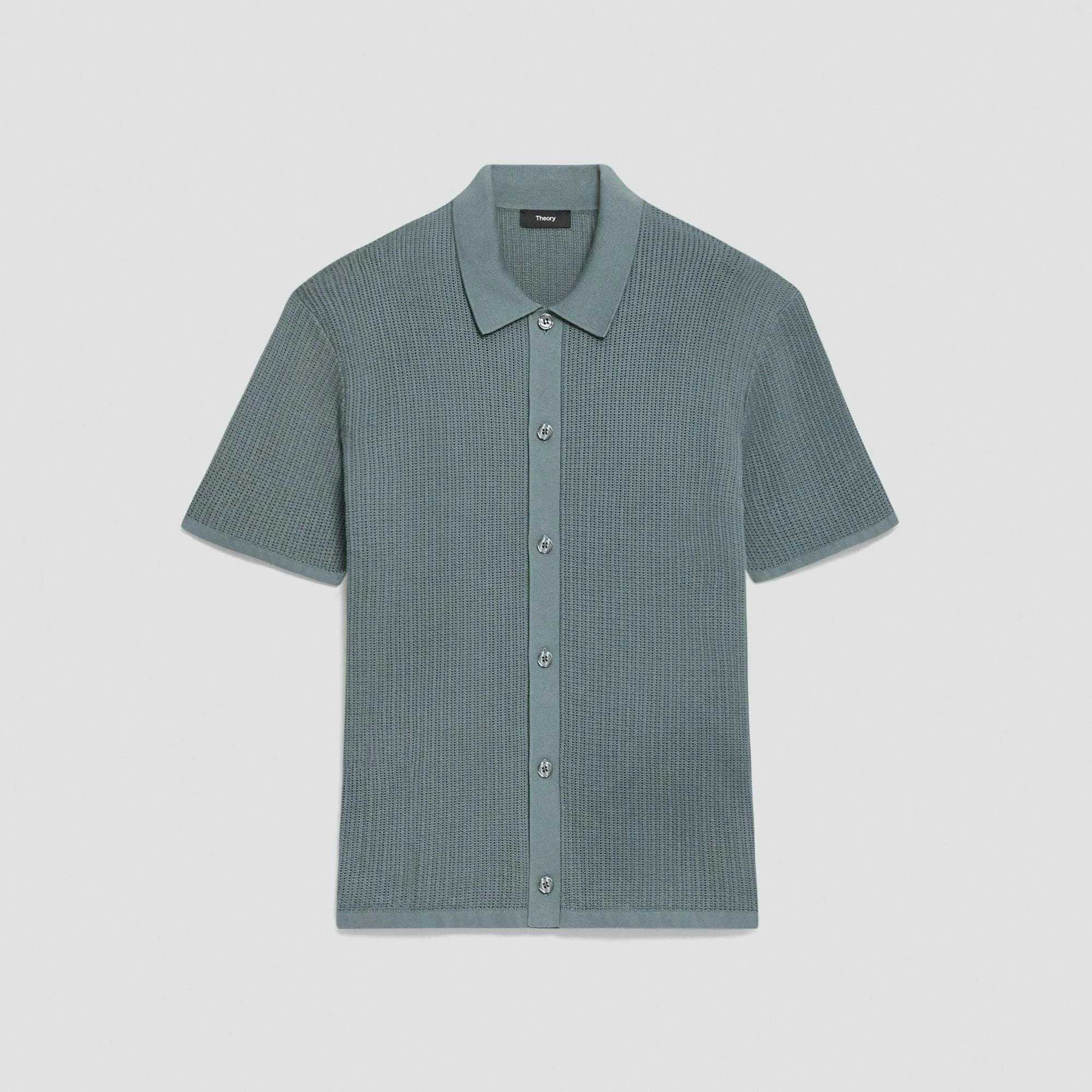 Mesh Button-Up Shirt in Cotton - 1