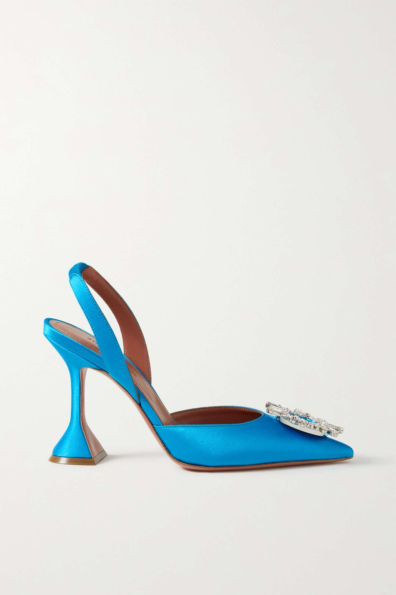 Begum Glass crystal-embellished PVC slingback pumps - 1