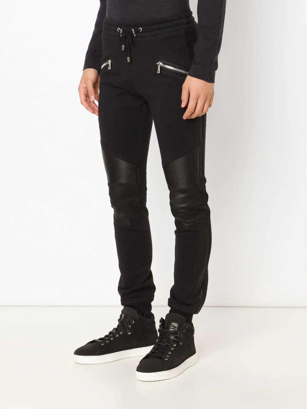 biker skinny track trousers - 3